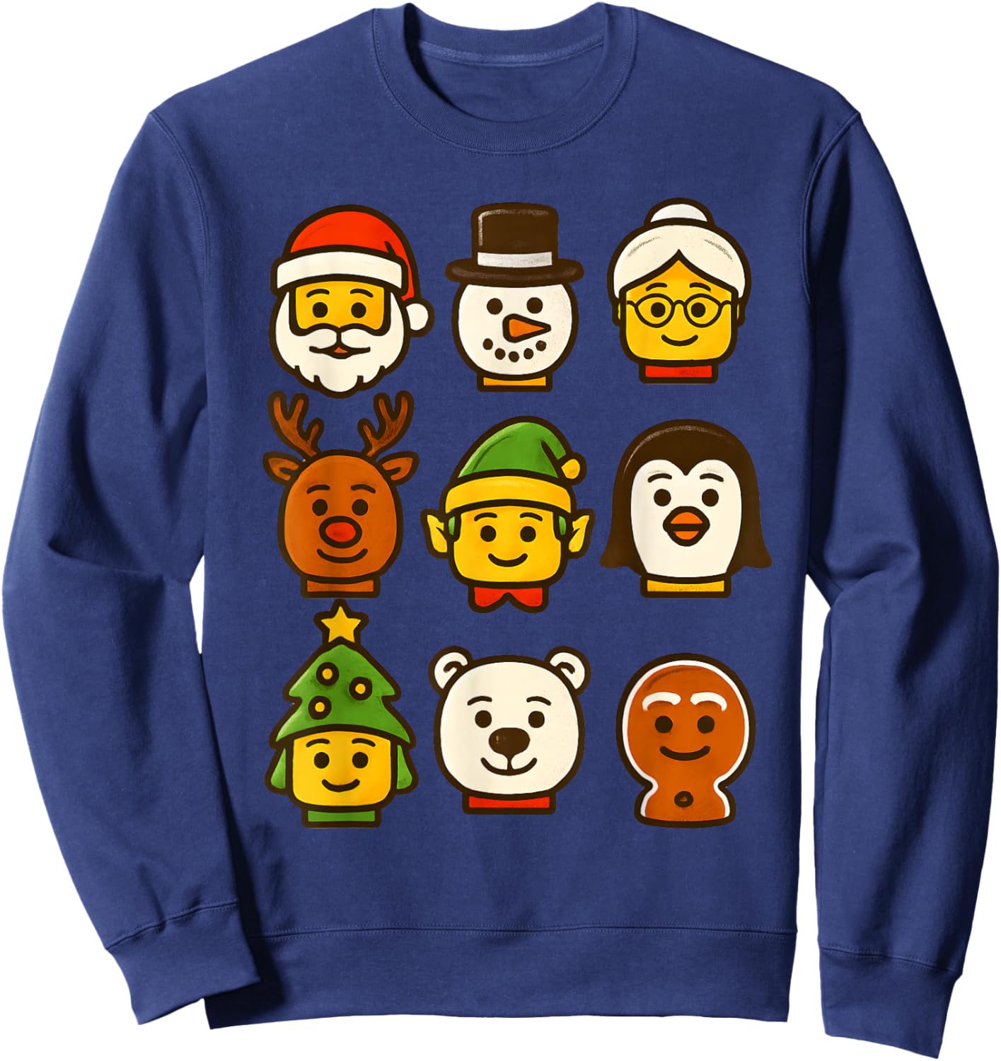 Building Brick Christmas Family Santa Elf Xmas Boys Kids Sweatshirt - Sweatshirt | Navy