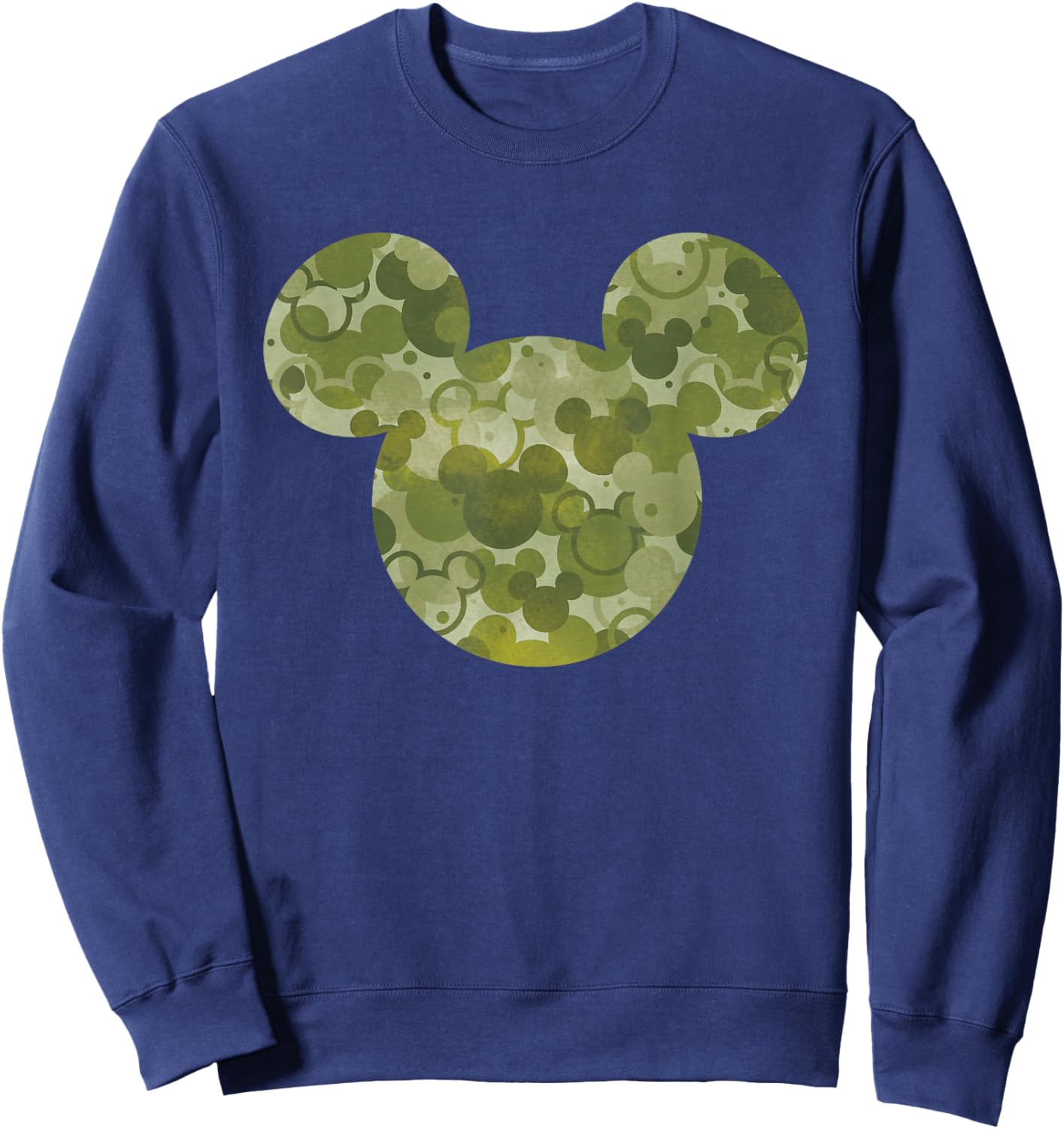 Disney Mickey Mouse Icon Green Camo Camouflage Pattern Sweatshirt - Sweatshirt | Navy