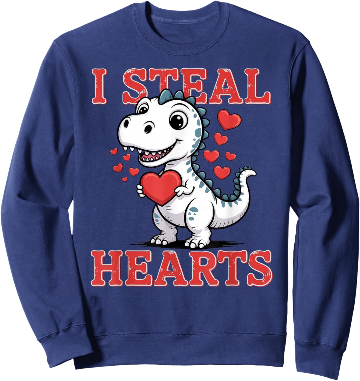 Valentine T rex I Steal Hearts Sweatshirt - Sweatshirt | Navy