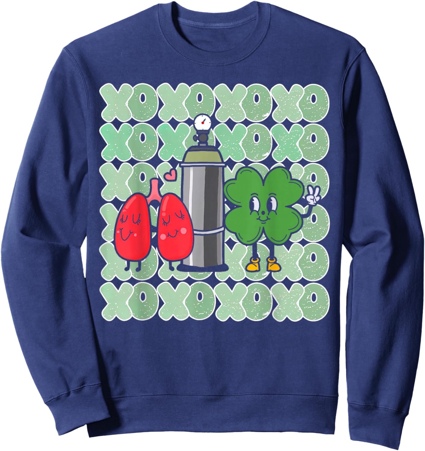 Respiratory Therapist ST Patrick's Day RT Lung Pulmonologist Sweatshirt - Sweatshirt | Navy