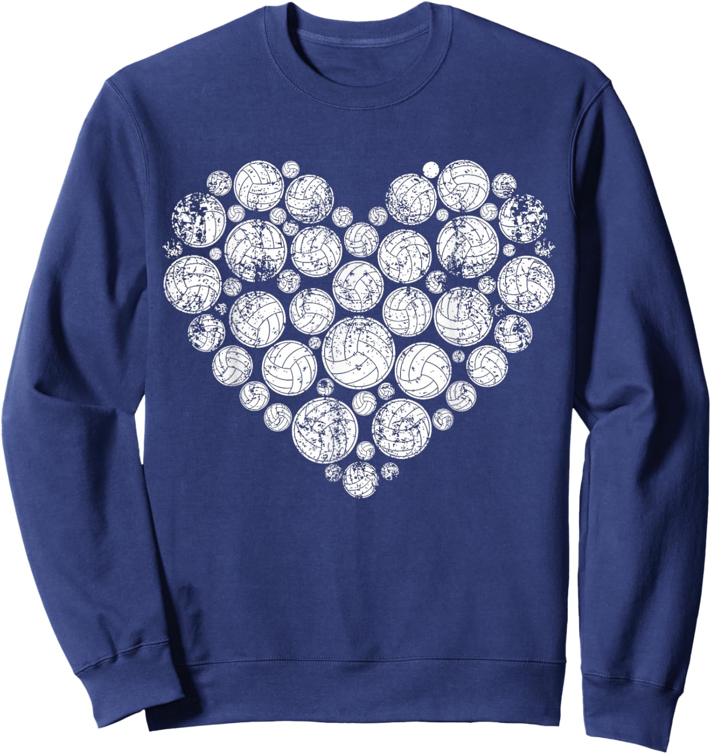 Volleyball Heart Valentine's Day Volleyball Lover Women Girl Sweatshirt - Sweatshirt | Navy