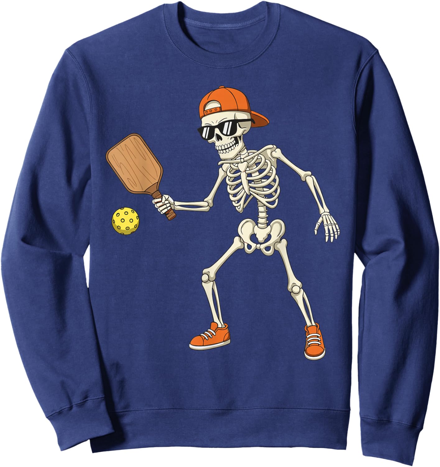 Halloween Skeleton Funny Pickleball for Boys Teens Men Sweatshirt - Sweatshirt | Navy