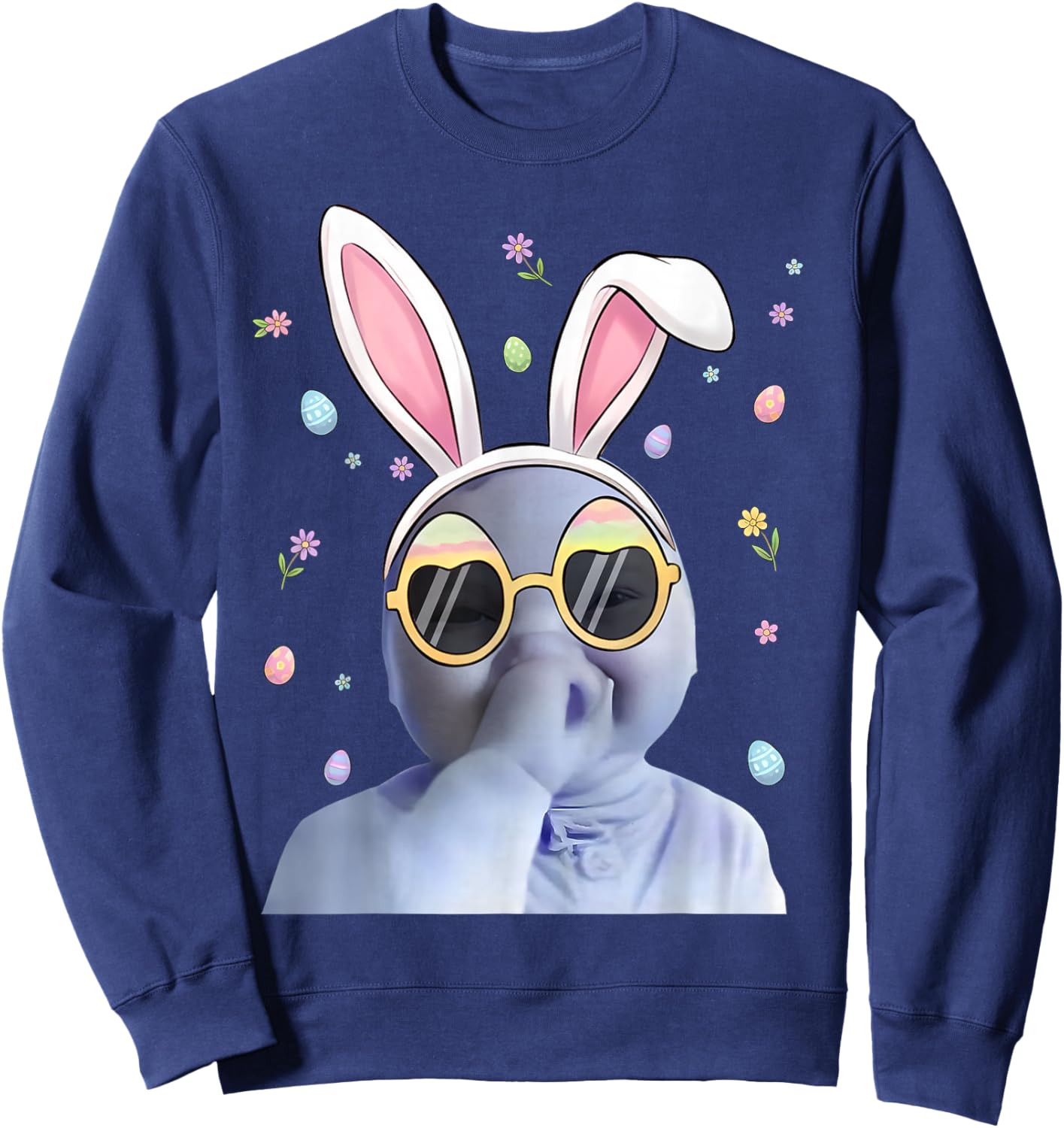 Ai Baby Meme Funny Niche Ai Baby Easter Day Party Sweatshirt - Sweatshirt | Navy