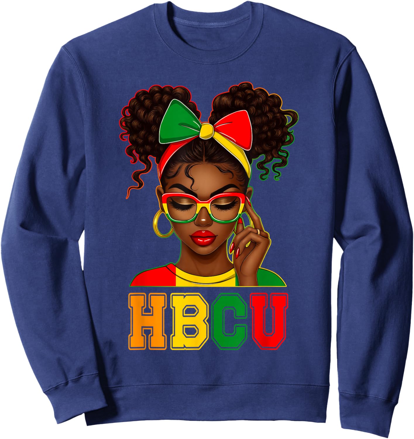HBCU African American Black Woman University College Sweatshirt - Sweatshirt | Navy