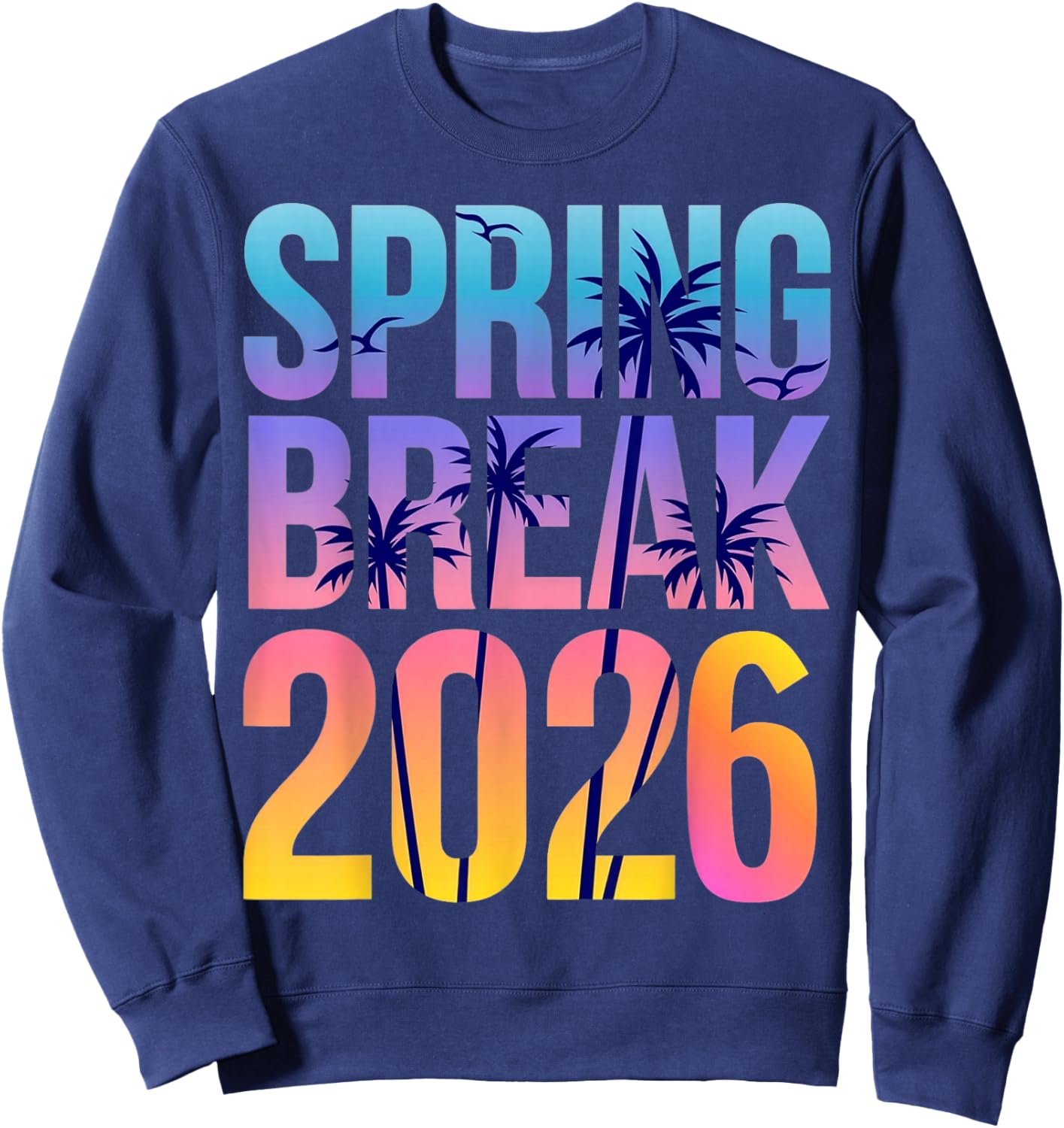 Tie Dye Spring Break Cruise Crew 2026 Family Summer Vacation Sweatshirt - Sweatshirt | Navy