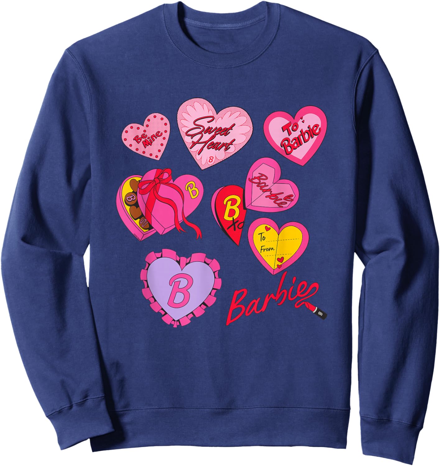 Barbie Valentine's Day Hearts Sweatshirt - Sweatshirt | Navy