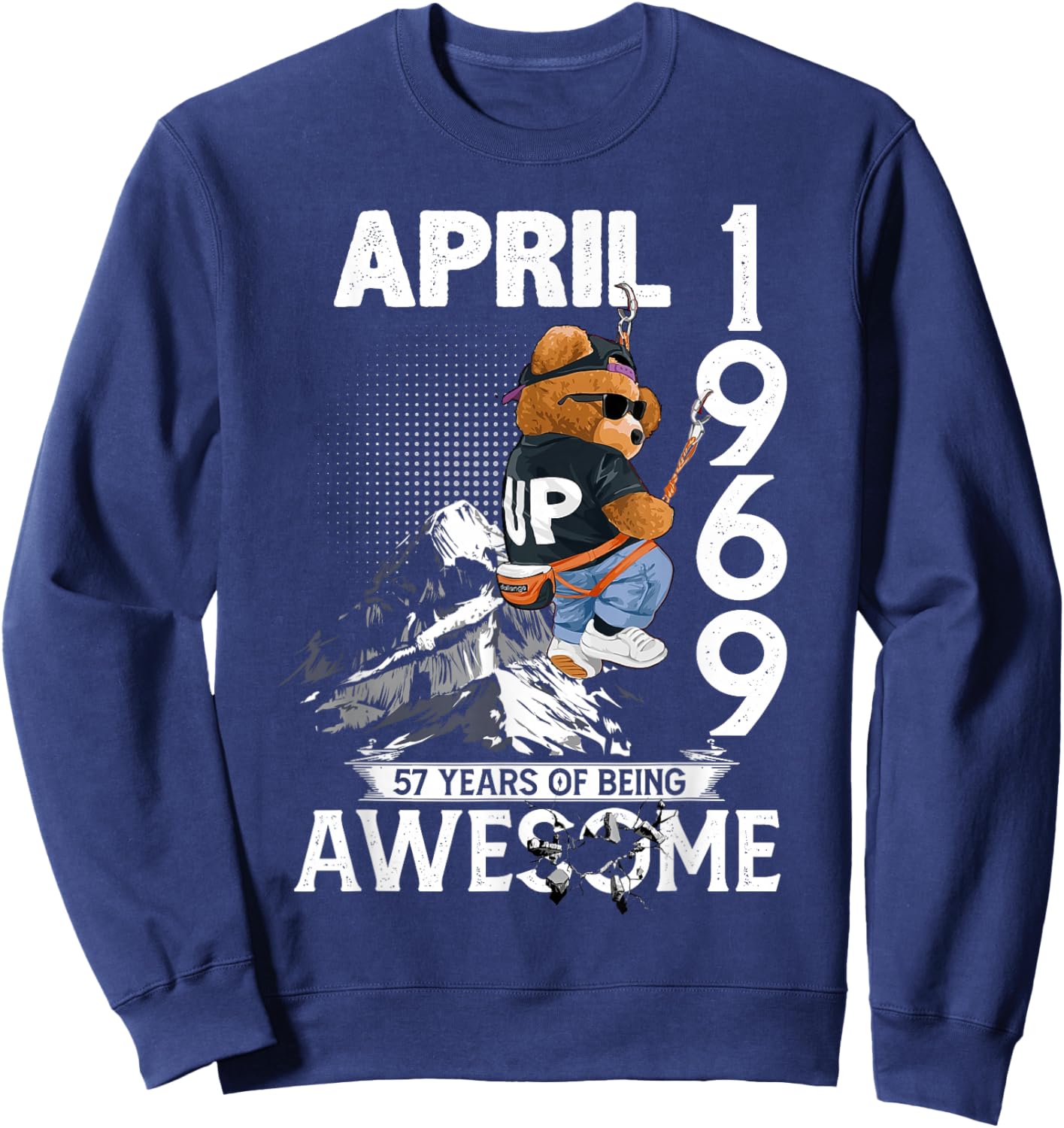 57th Birthday Legends April 1969 Vintage 57 Years Old Sweatshirt - Sweatshirt | Navy