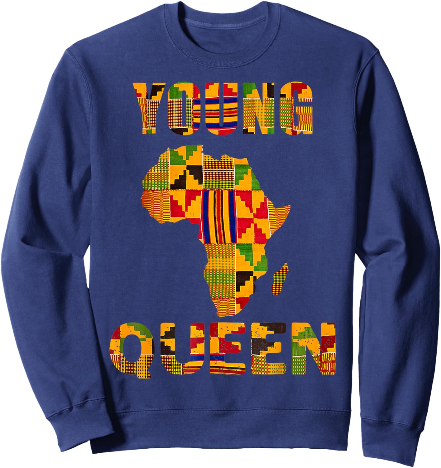 Cool African Kente Art Men Girls Kids African American Print Sweatshirt - Sweatshirt | Navy
