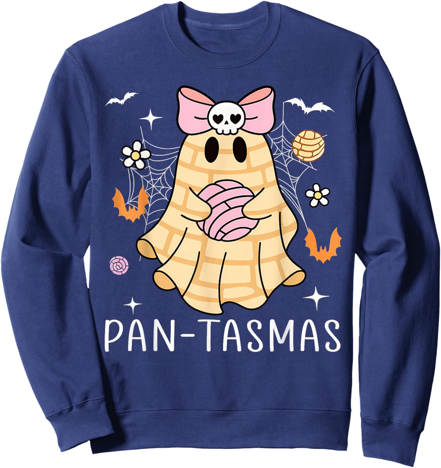 Pantasmas Ghost Funny Spooky Conchas Mexican Mexico Ghost Sweatshirt - Sweatshirt | Navy
