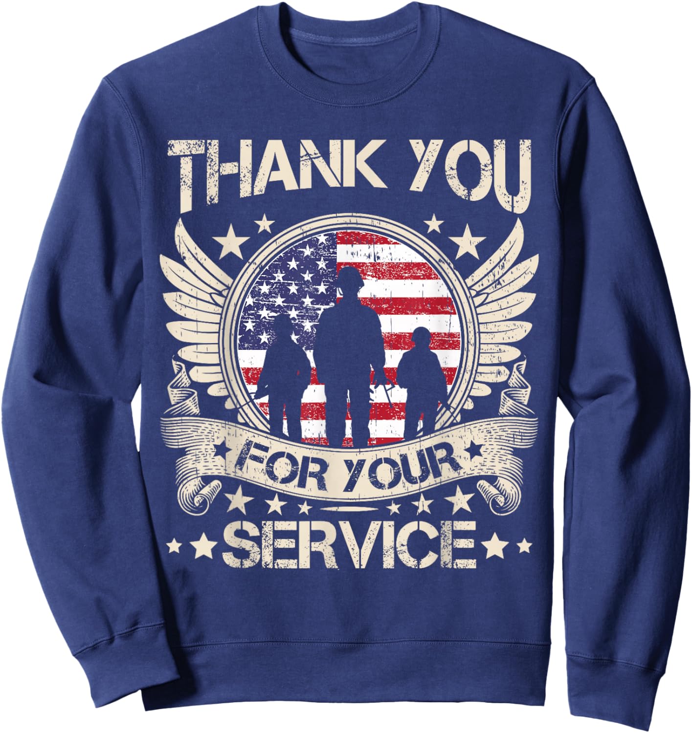 Thank You for Your Service Veterans Proud Veterans Day USA Sweatshirt - Sweatshirt | Navy