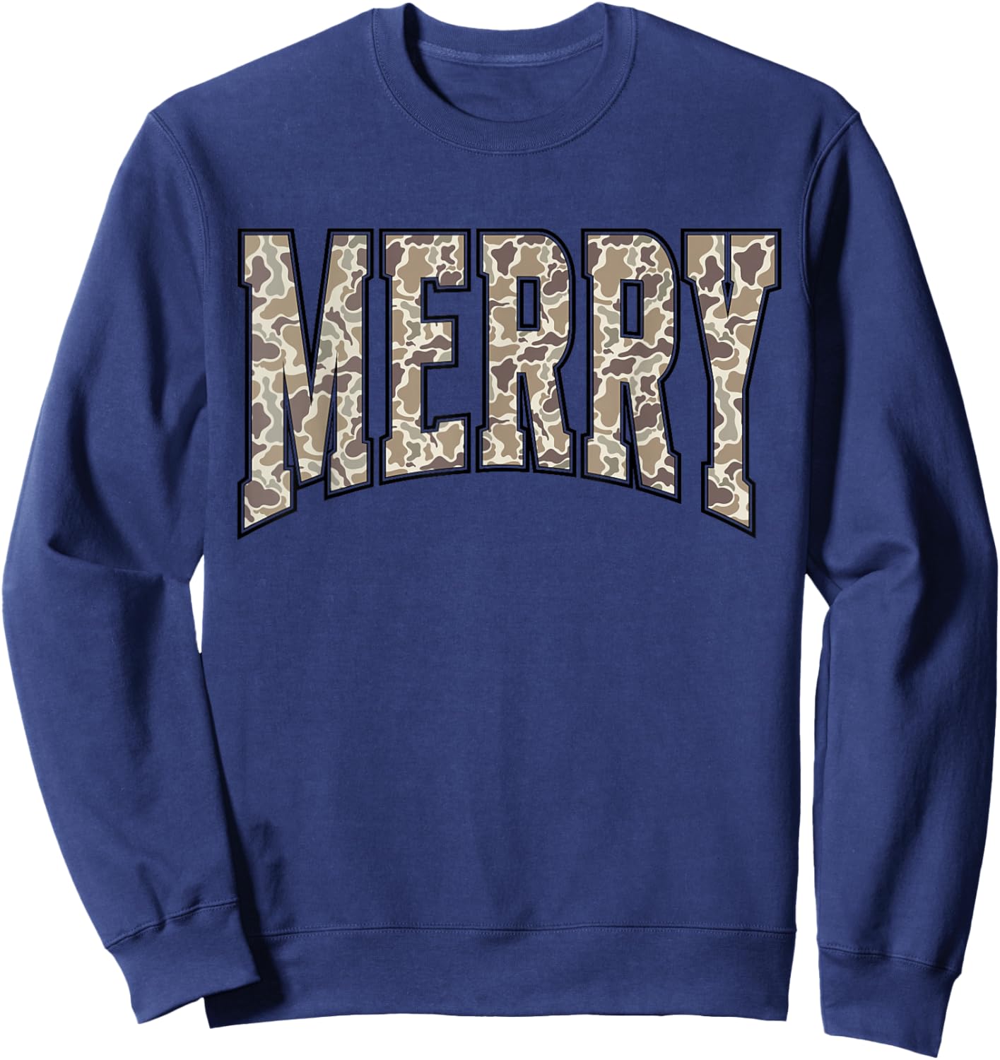 Camouflage Merry Family Christmas Women Girls Kids Men Boys Sweatshirt - Sweatshirt | Navy