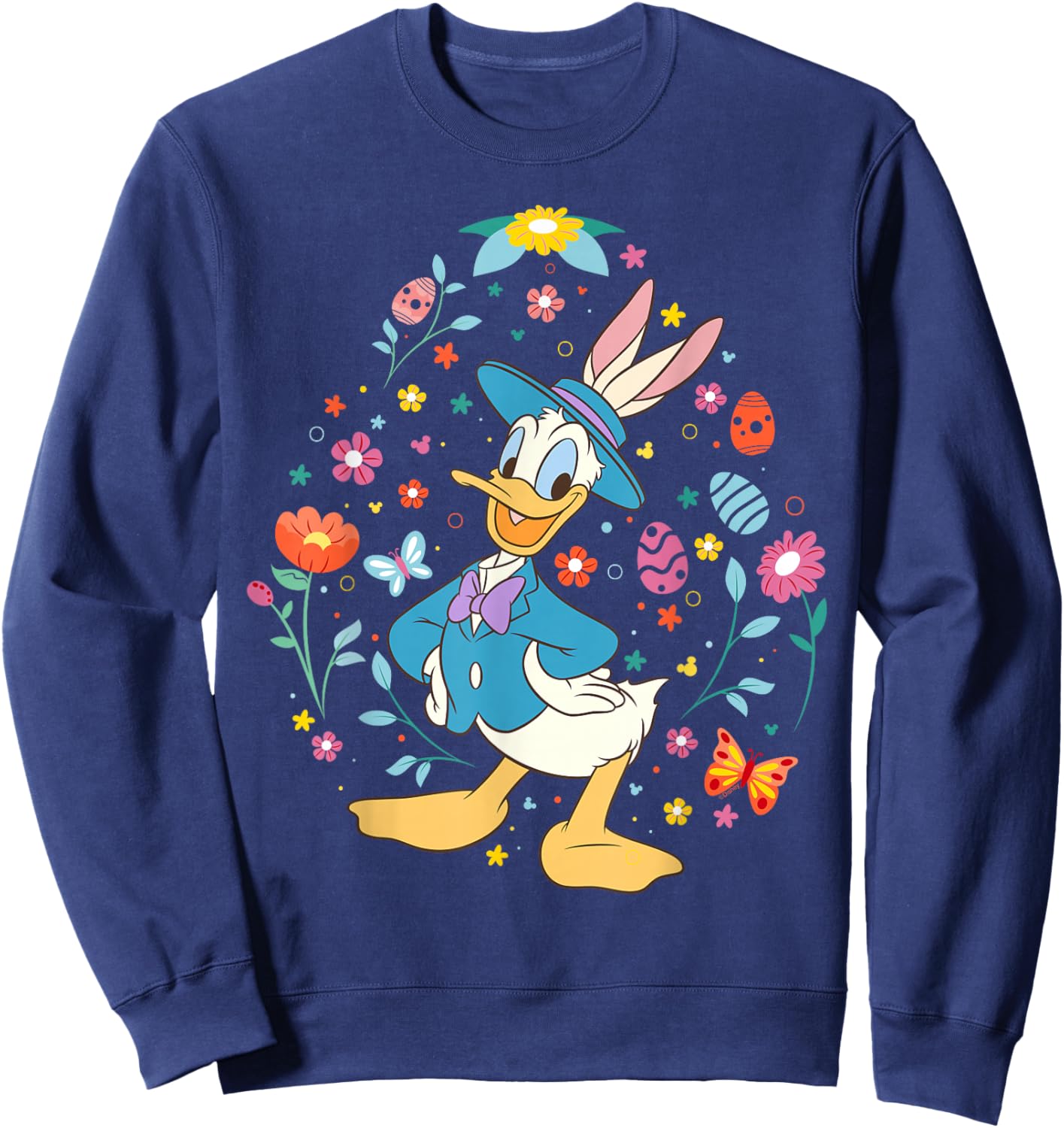 Disney Donald Duck with Bunny Ears and Easter Egg Spring Sweatshirt - Sweatshirt | Navy