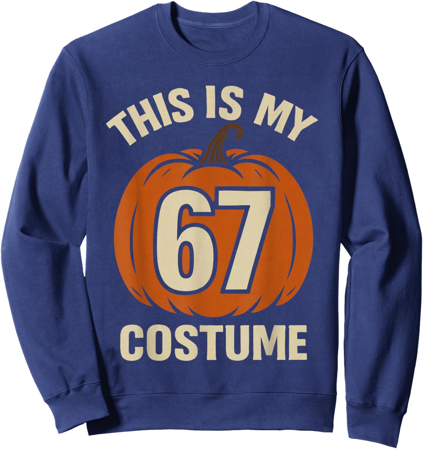 This is My Halloween 67 Costume Lazy Brainrot Meme Boys Kids Sweatshirt - Sweatshirt | Navy