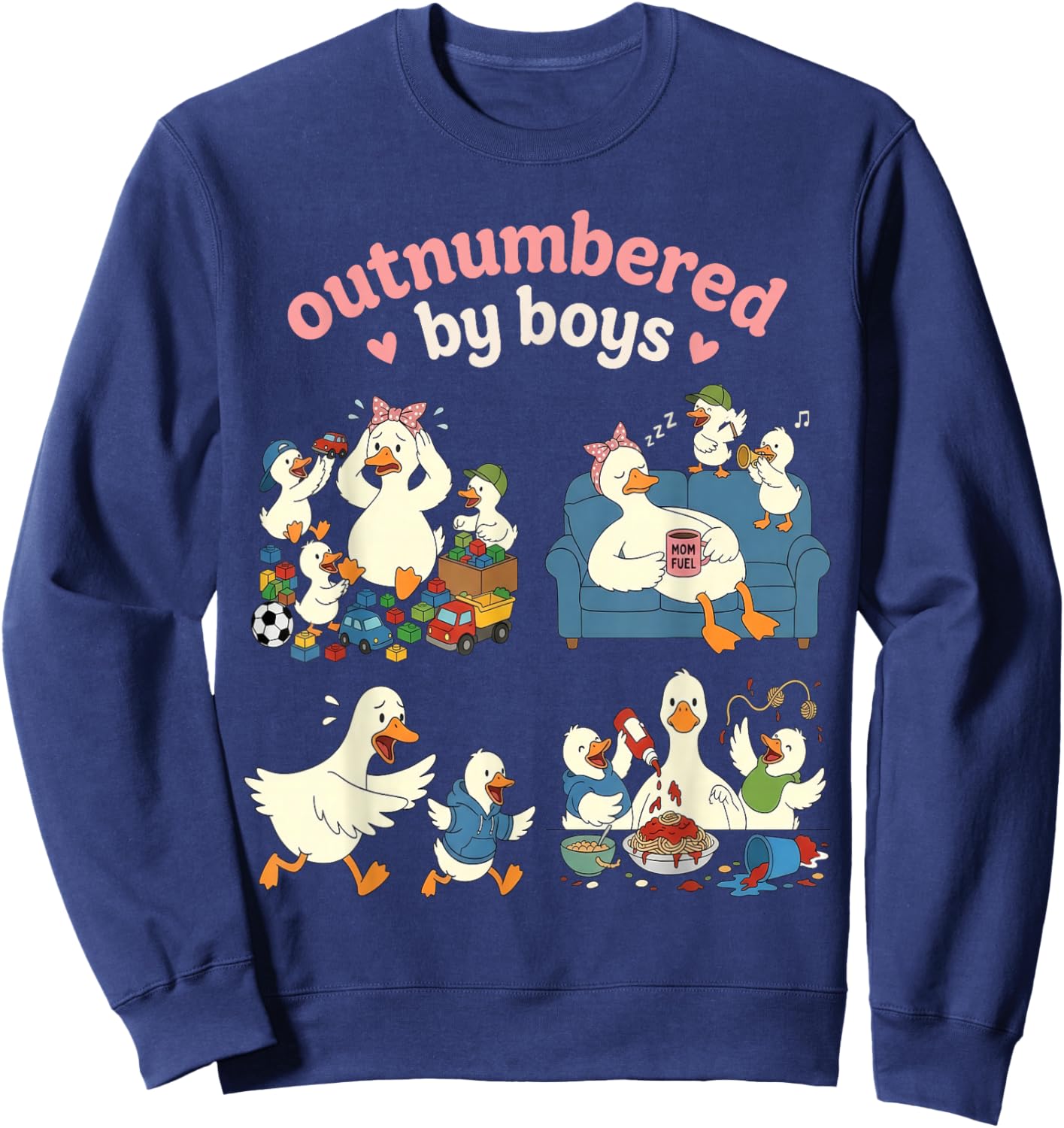 Outnumbered By Boys Mom of Boys Sweatshirt - Sweatshirt | Navy