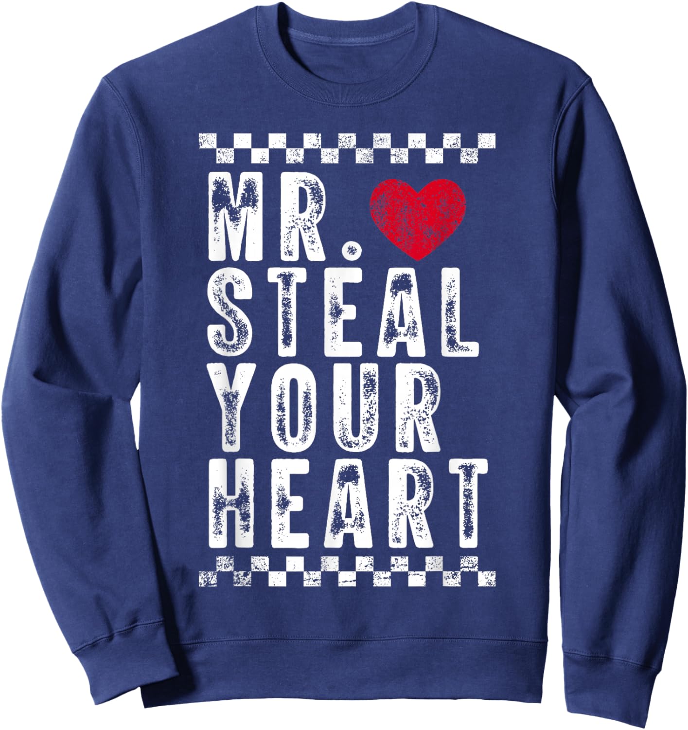 Mr Steal Your Heart Happy Valentine's Day Couple Kids Boys Sweatshirt - Sweatshirt | Navy