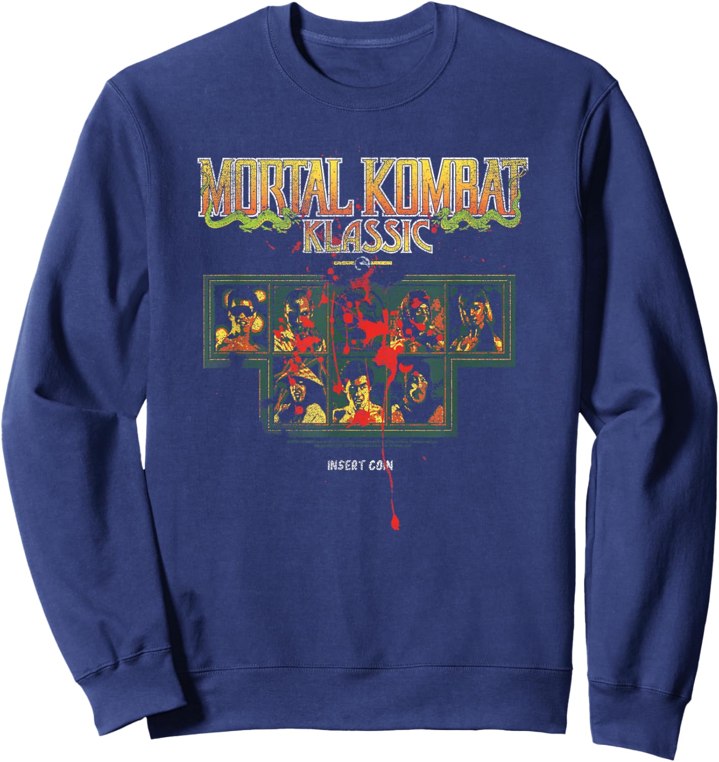 Mortal Kombat Blood Splatter Character Select Video Game Sweatshirt - Sweatshirt | Navy