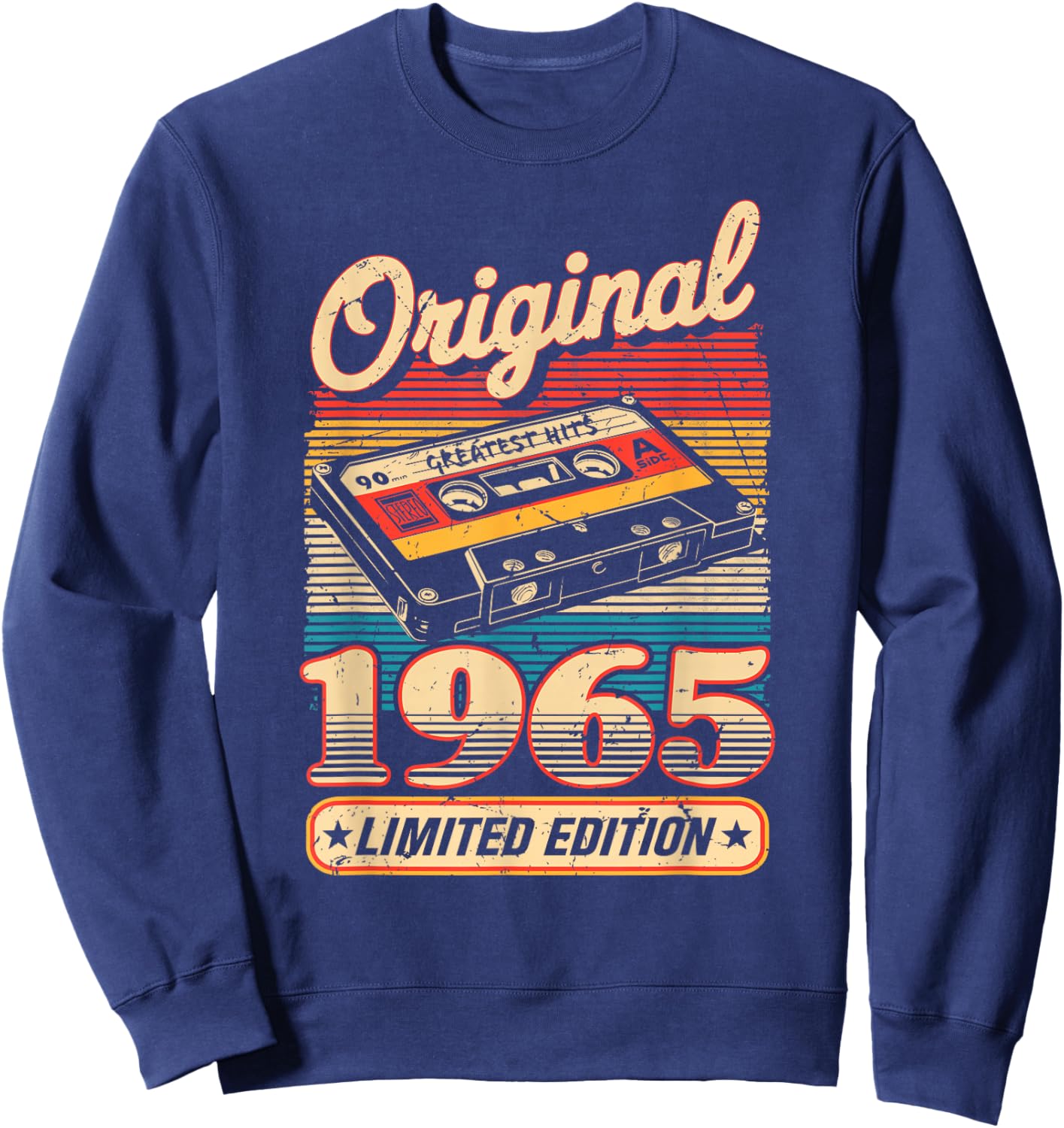 60th Birthday Retro Vintage 1965 Men Women Sweatshirt - Sweatshirt | Navy