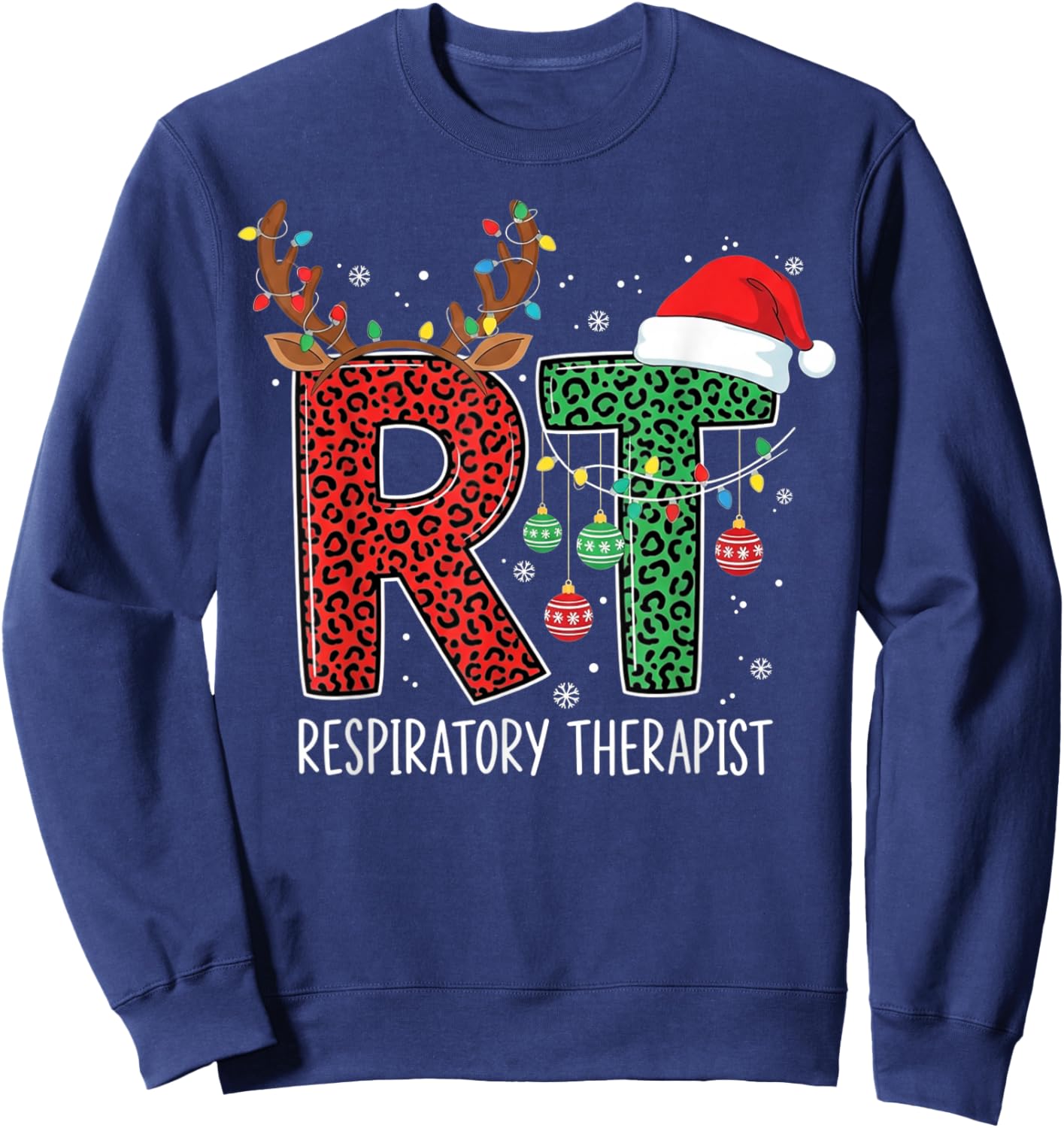 Christmas Respiratory Therapist Xmas RT Men Sweatshirt - Sweatshirt | Navy