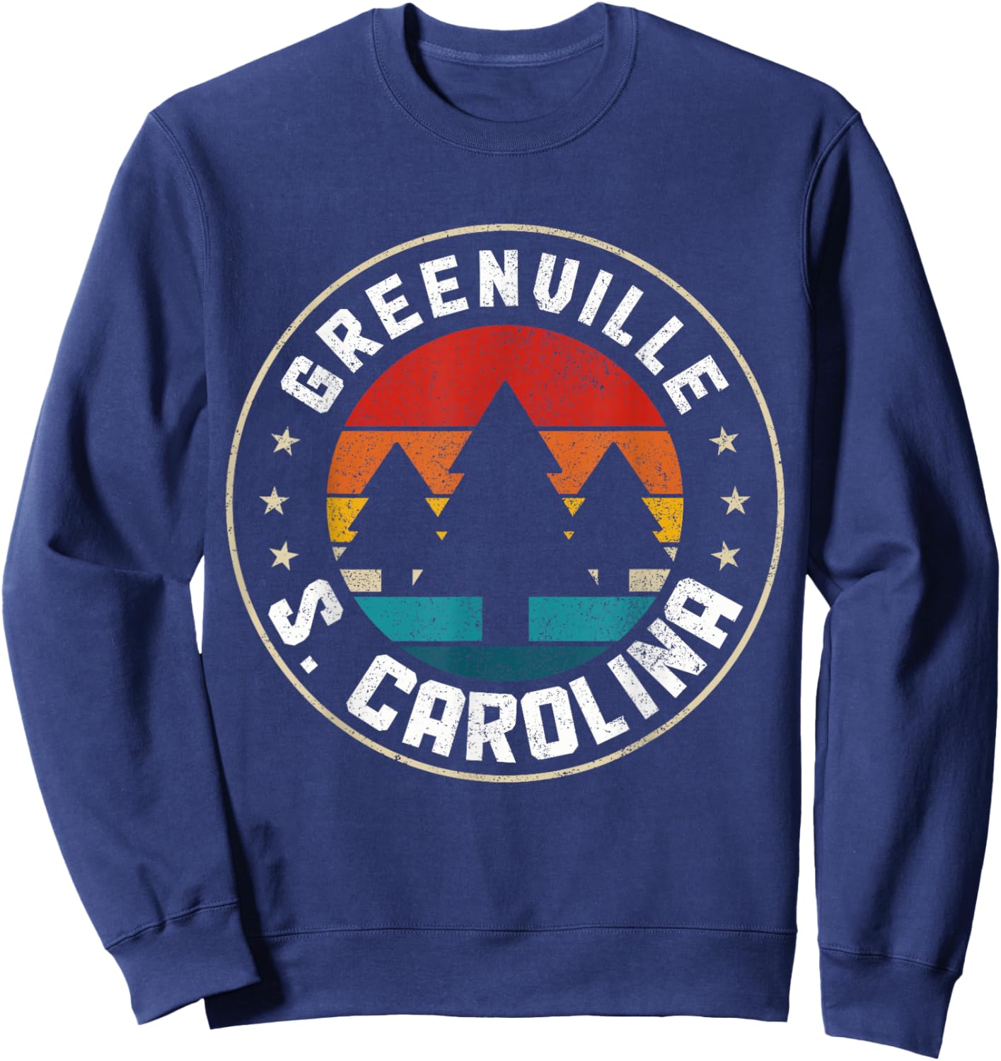Greenville South Carolina Vintage Retro Pride Emerald Sweatshirt - Sweatshirt | Navy