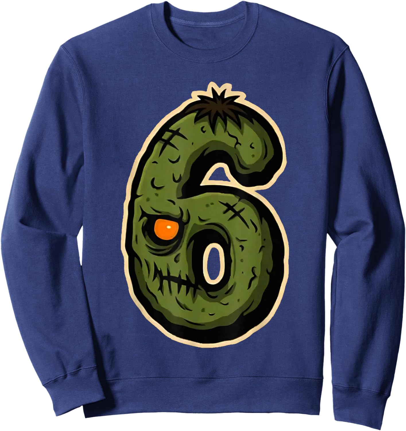 Number 6 Monster 67 Meme Matching Couple Halloween Costume Sweatshirt - Sweatshirt | Navy