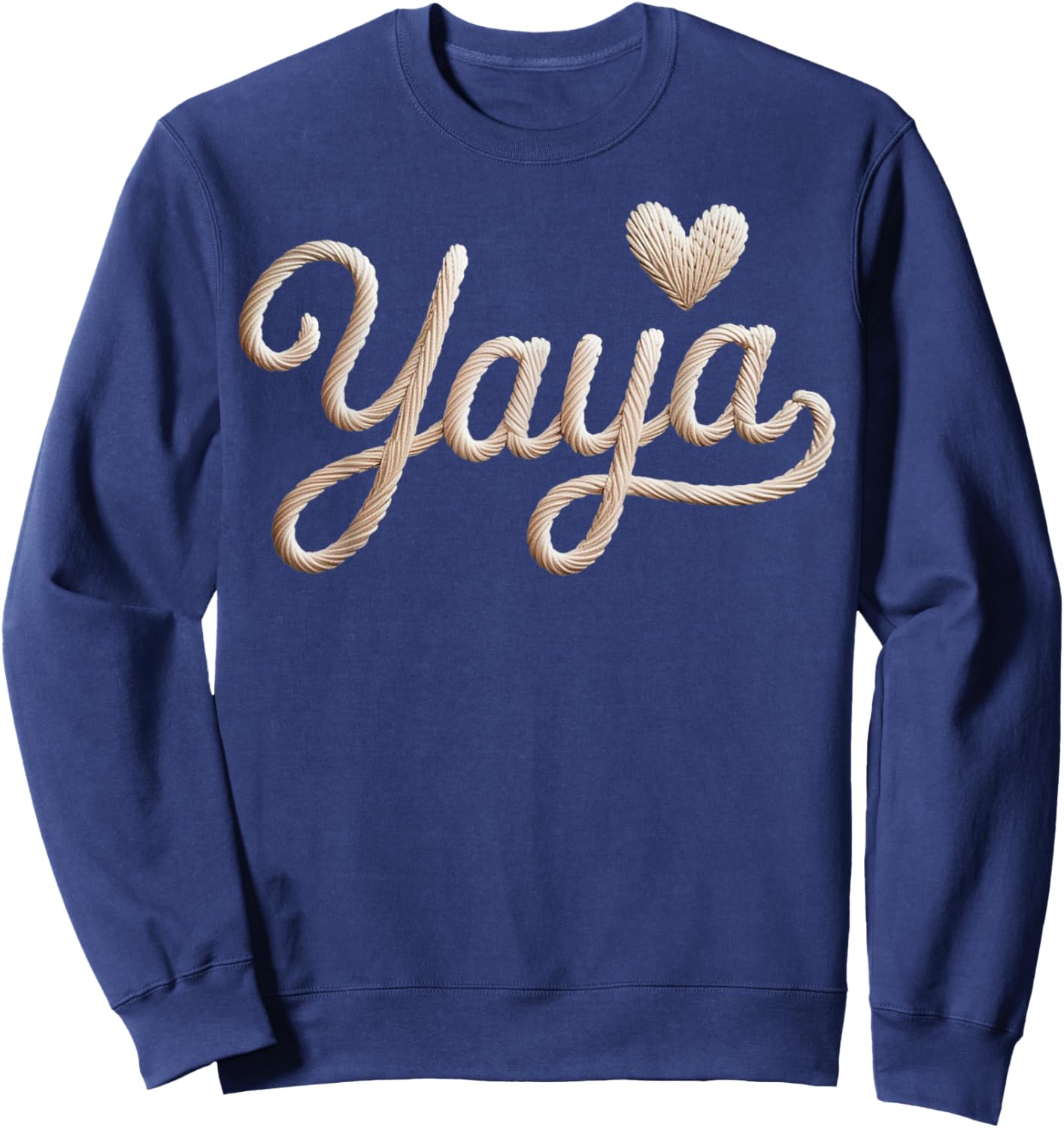 Embroidered Style Yaya Gift Grandma Heart Sweatshirt - Sweatshirt | Navy