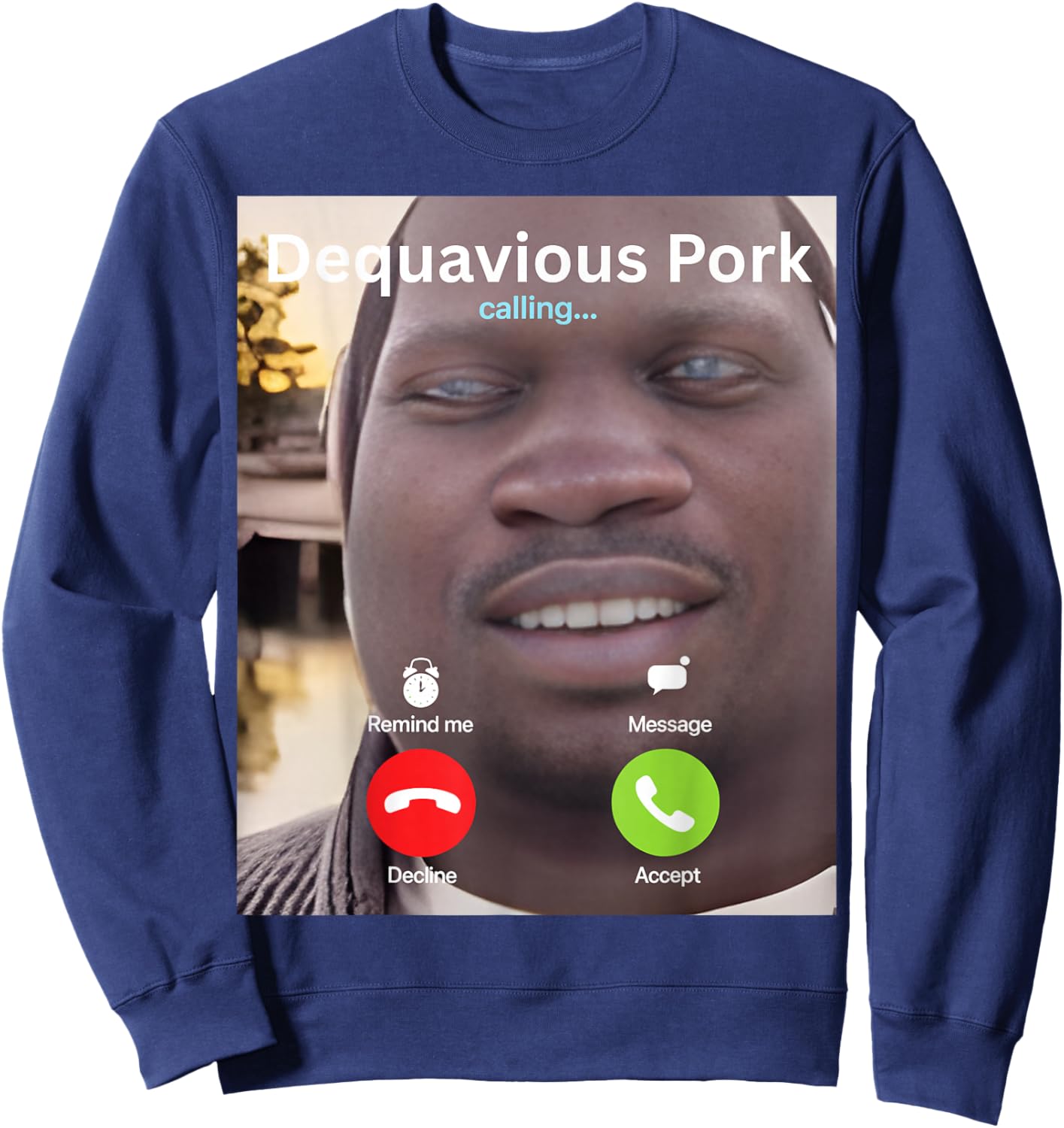 Dequavious Pork Calling Incoming Call Dequavious Pork Gen-Z Sweatshirt - Sweatshirt | Navy