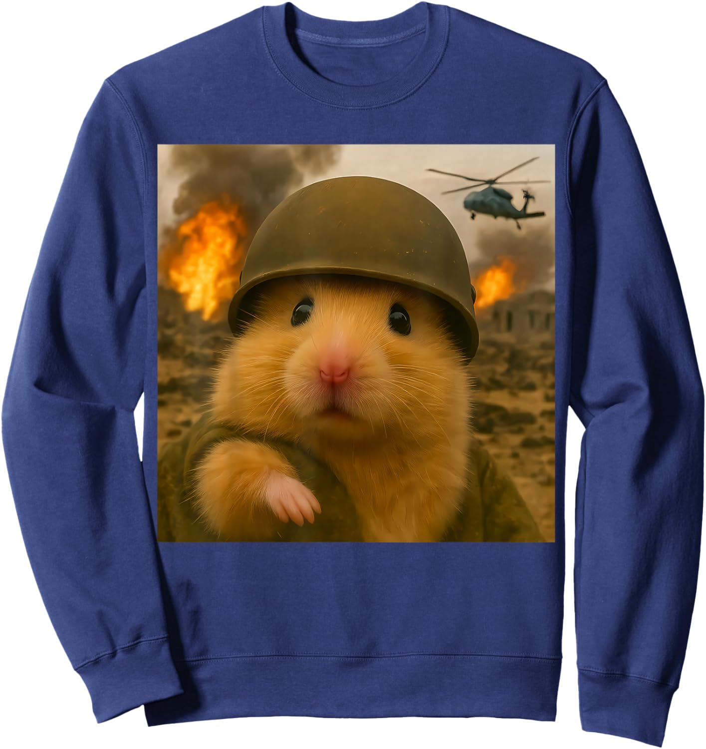 Funny Hamster Cute Meme Graphic Sweatshirt - Sweatshirt | Navy