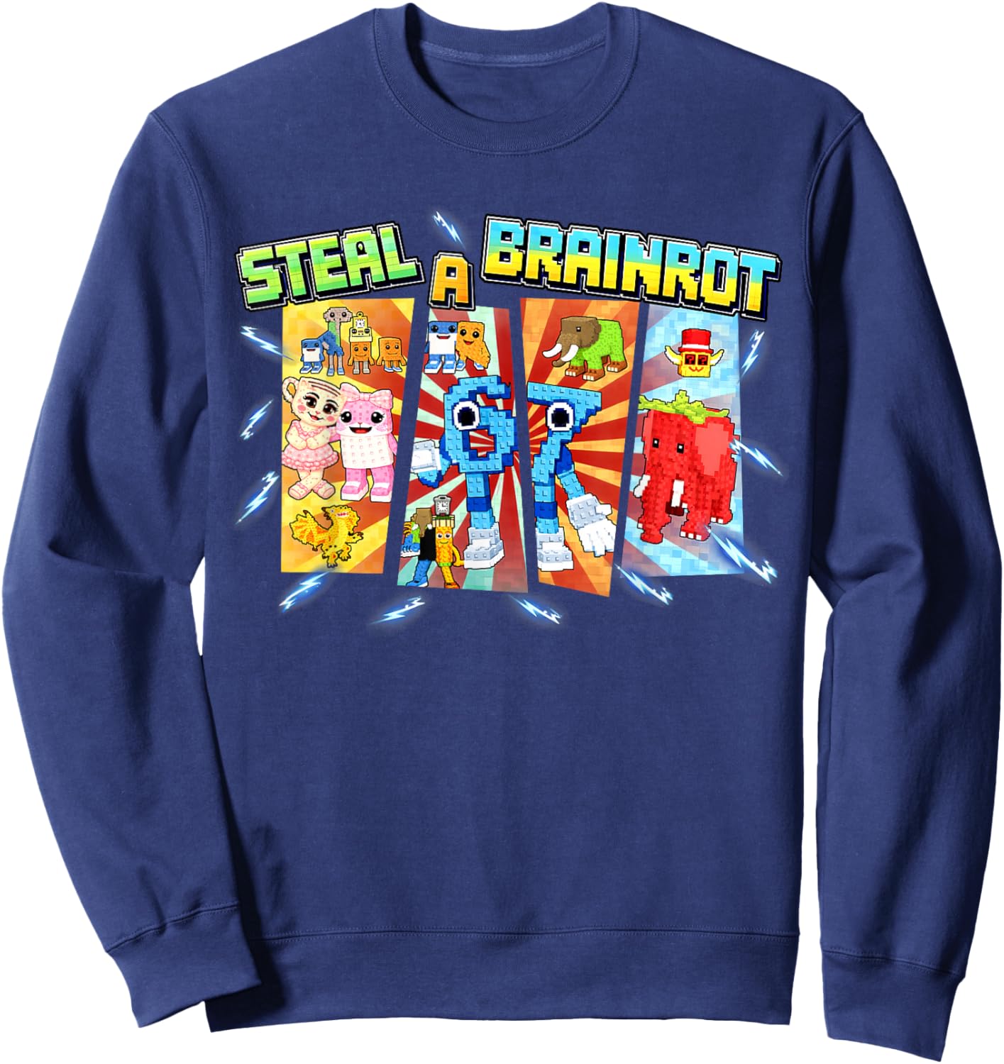 Steal A Brainrot Funny 67 Six Seven Meme Gifts for Boys Kids Sweatshirt - Sweatshirt | Navy