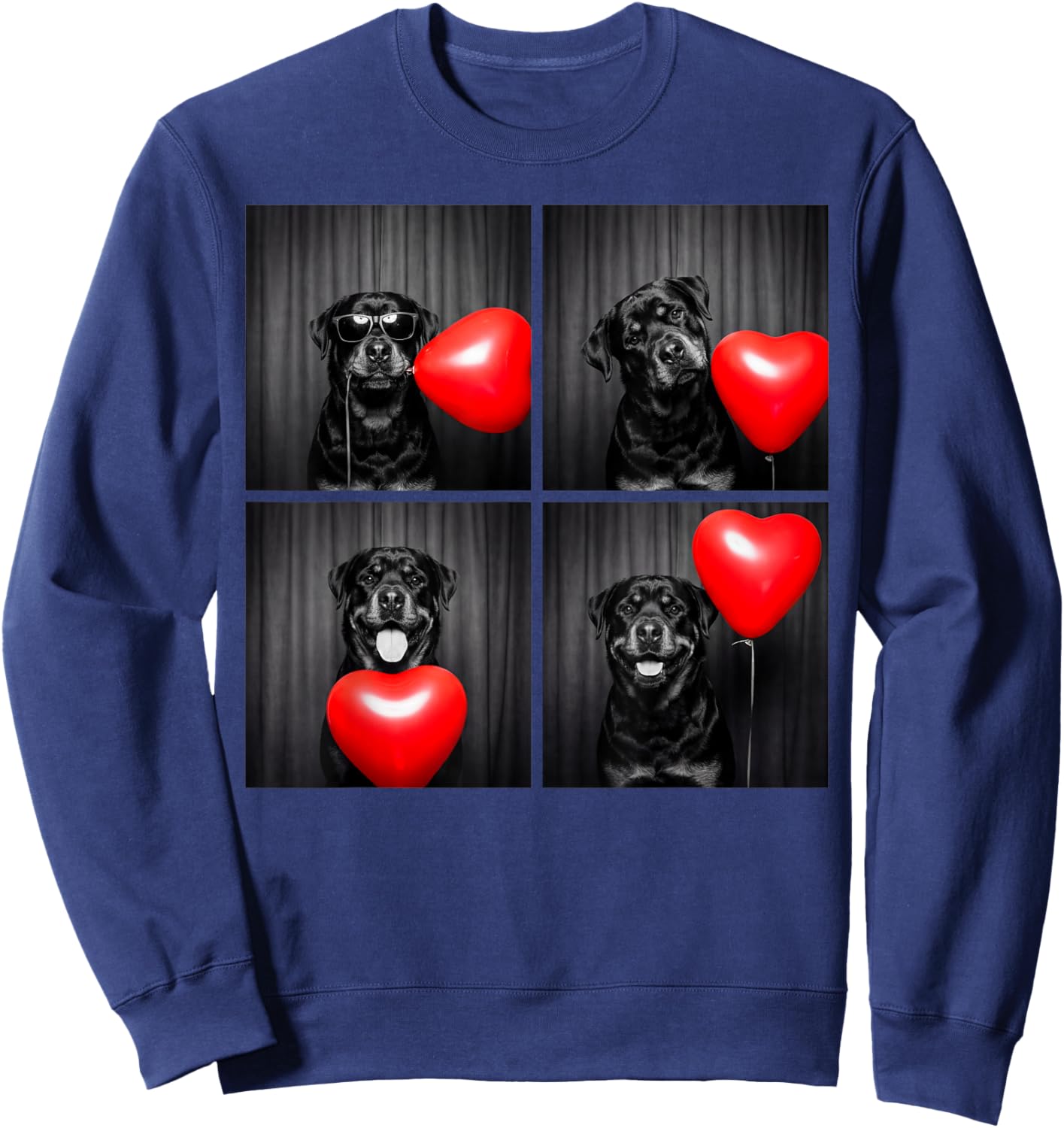 Rottweiler Photobooth Rottie Dog Valentines Design Sweatshirt - Sweatshirt | Navy
