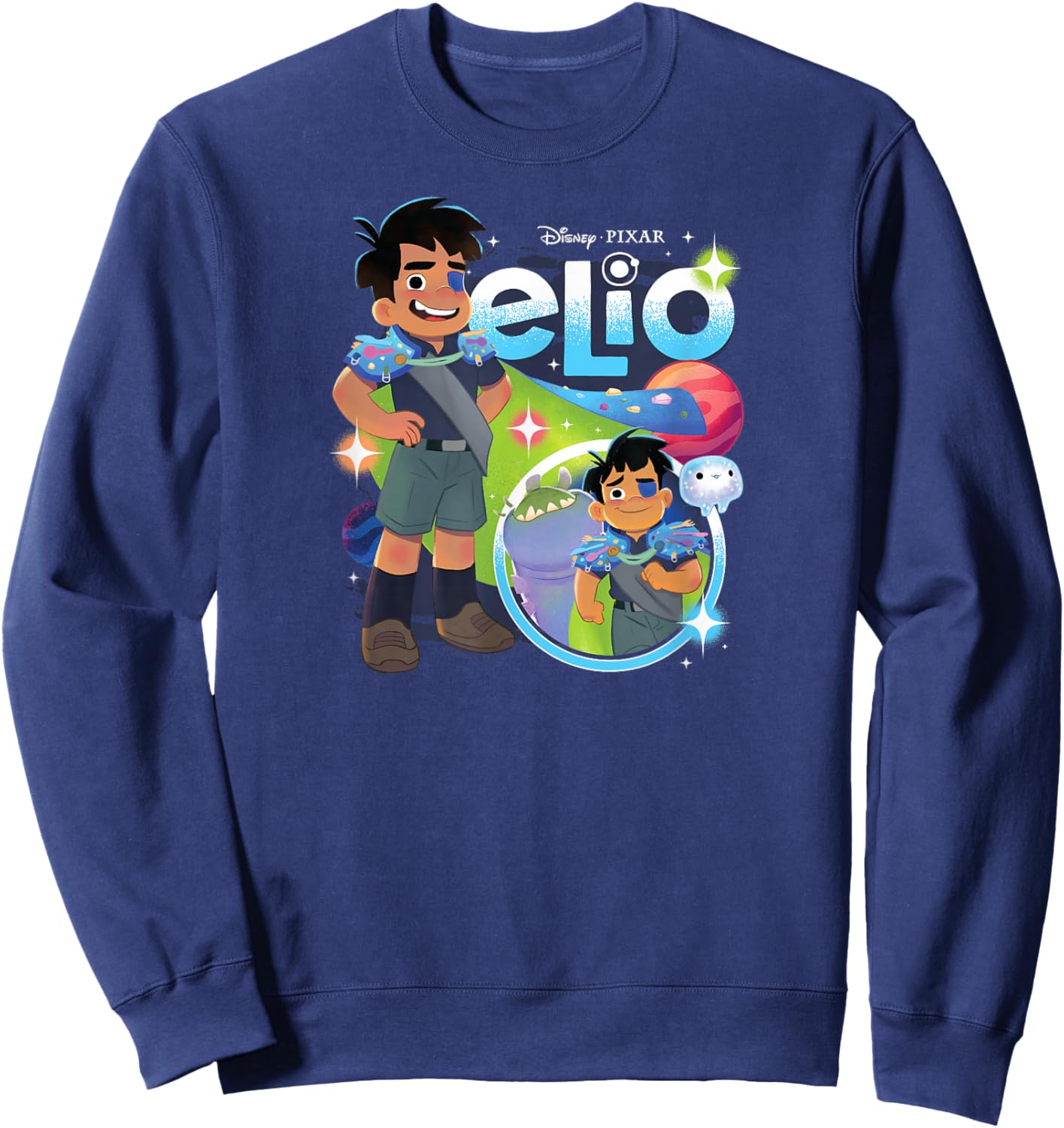 Elio Bootleg Alien Adventure Design Sweatshirt - Sweatshirt | Navy