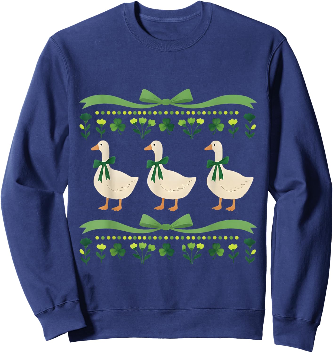 para Saint Patricks Goose St Patrick's Day Lucky St Coquette Sweatshirt - Sweatshirt | Navy