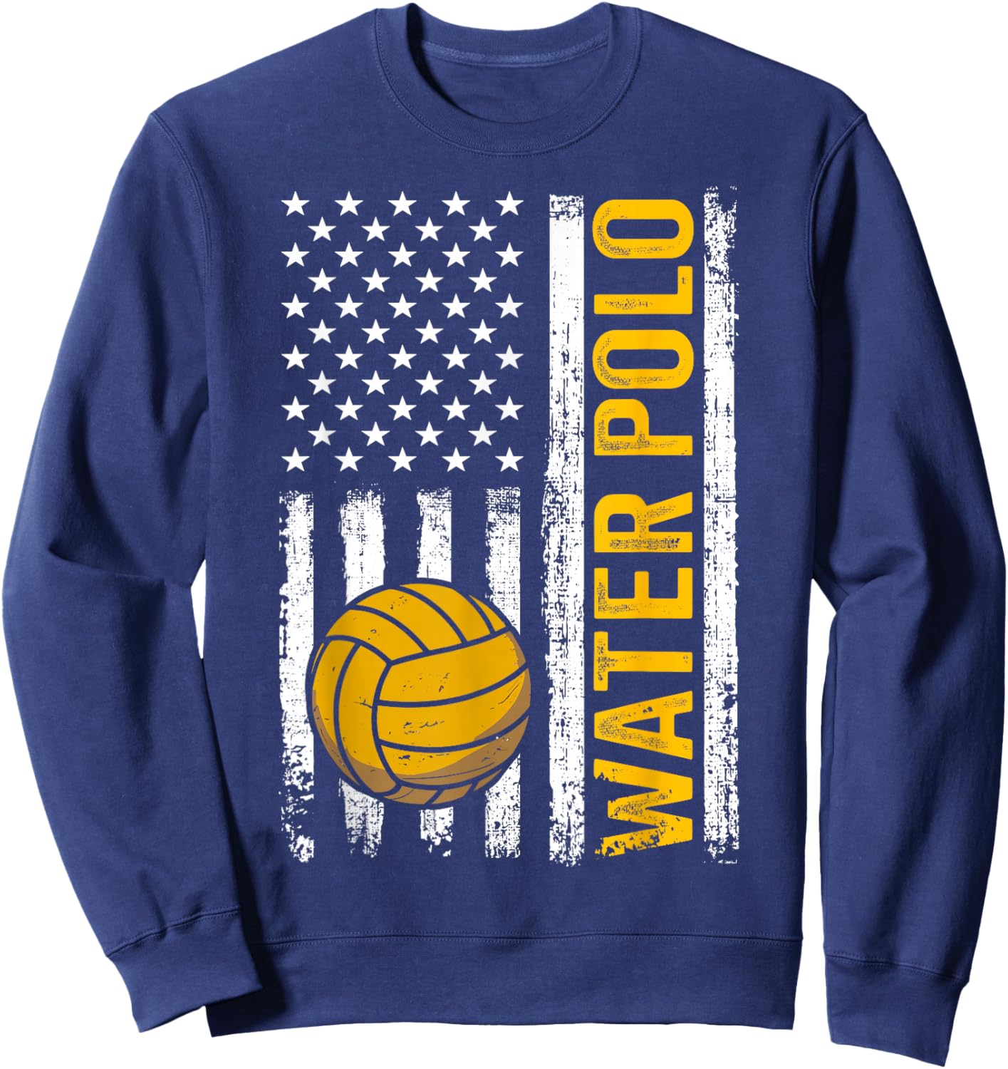 Water Polo American Flag Patriotic Sweatshirt - Sweatshirt | Navy