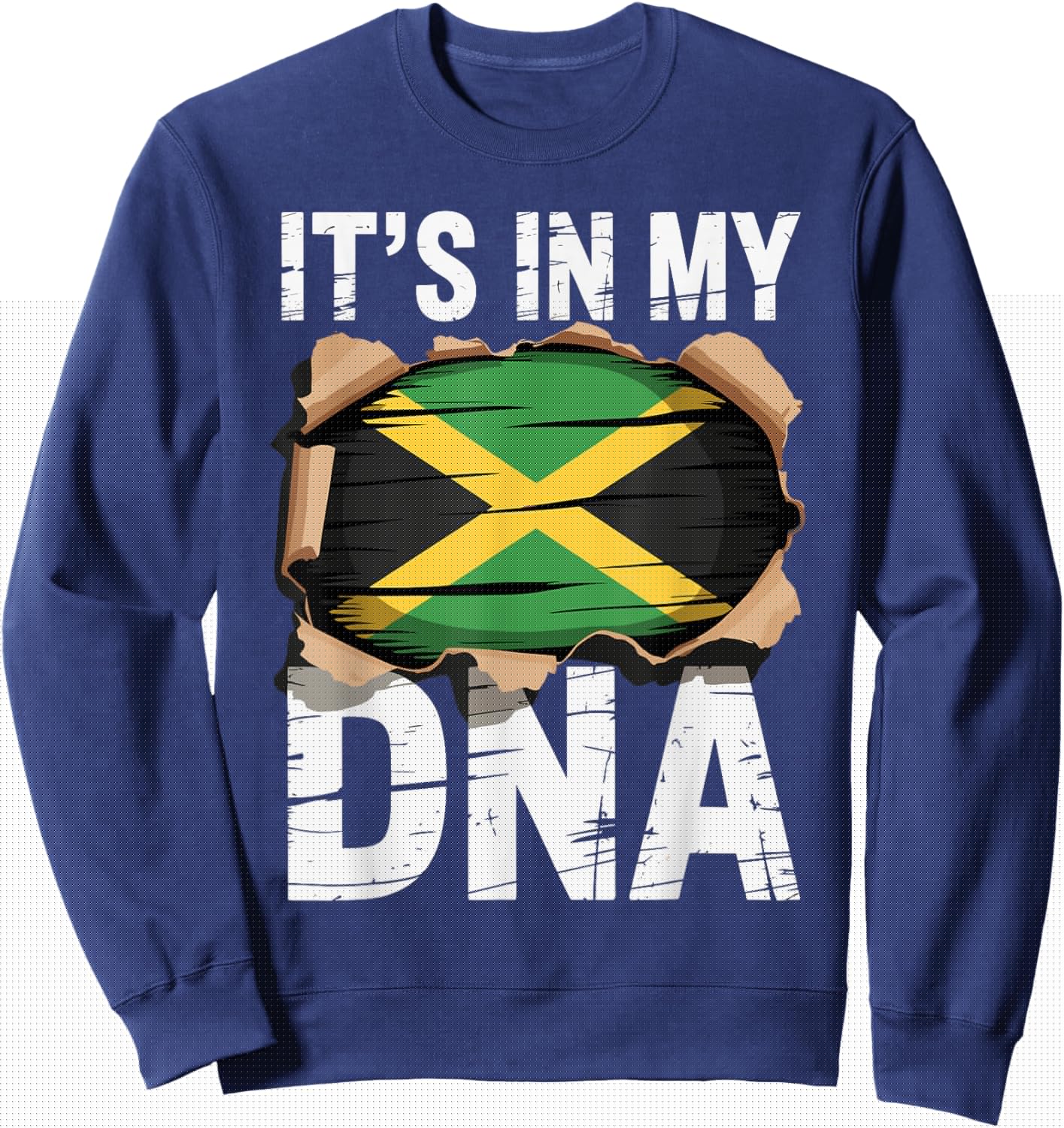 It's in My DNA Jamaican Flag Identity Jamaica Sweatshirt - Sweatshirt | Navy