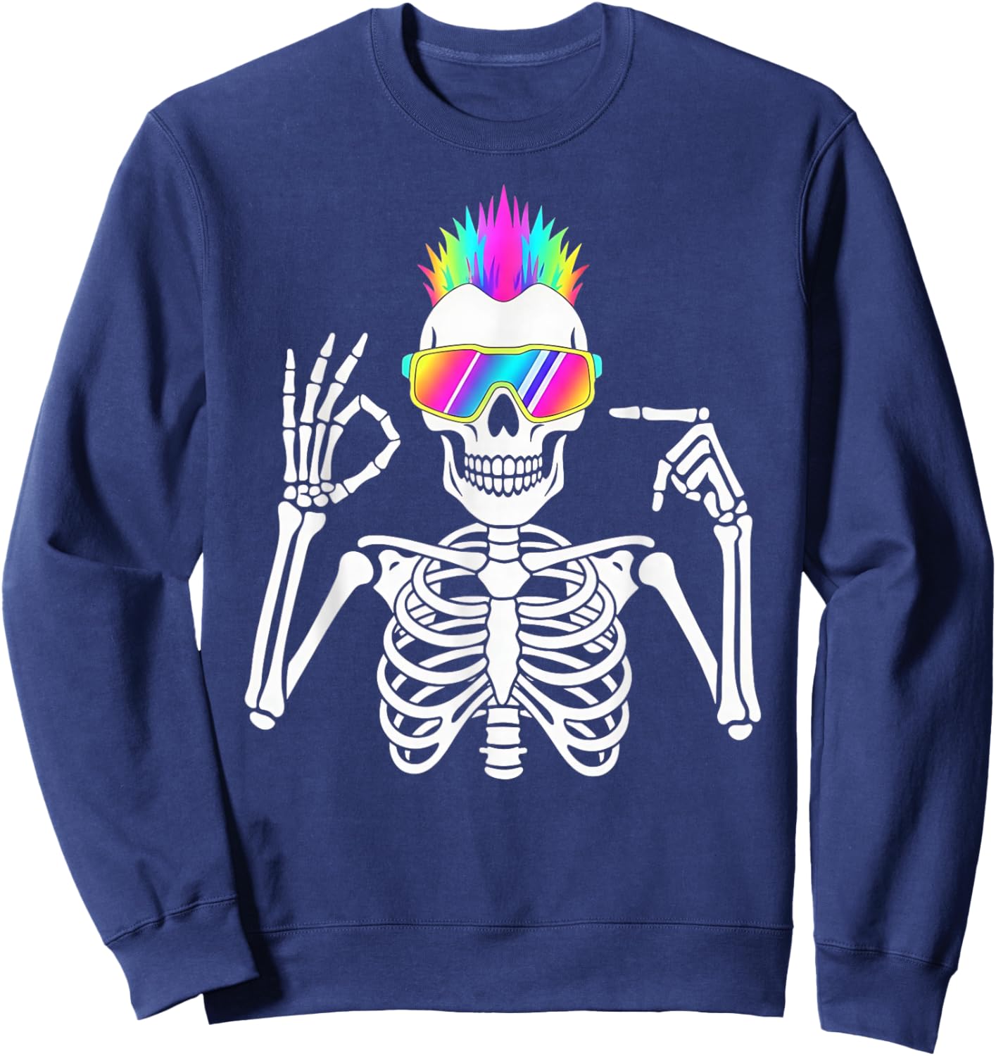 67 Skeleton Gen Alpha Funny Six Seven Halloween Meme Sweatshirt - Sweatshirt | Navy