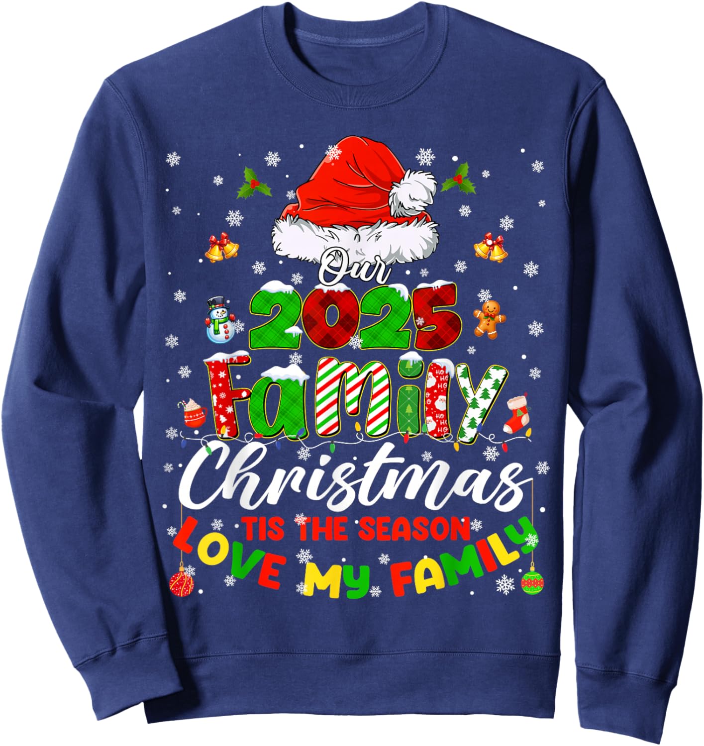 Funny Pajamas Outfit Family Matching Christmas 2025 Gifts PJ Sweatshirt - Sweatshirt | Navy