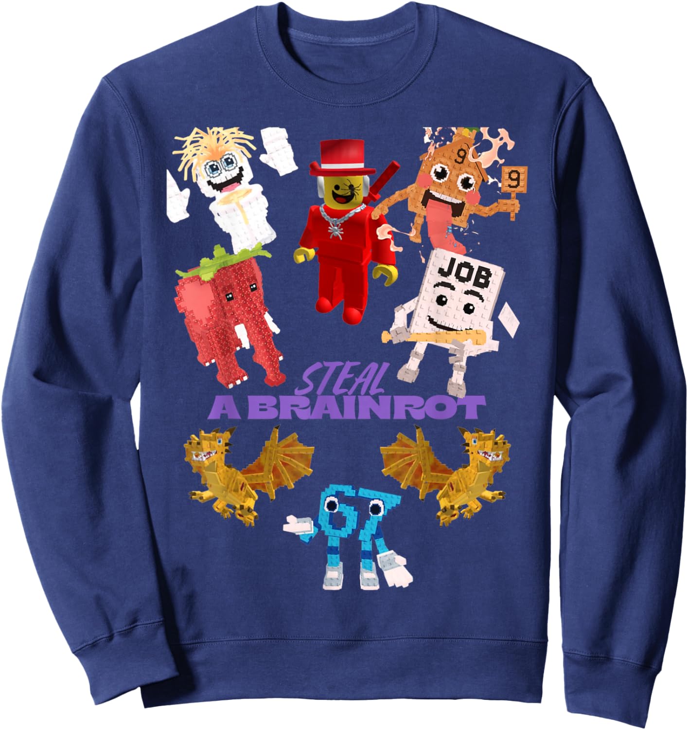 Steal a brainrot Sweatshirt - Sweatshirt | Navy