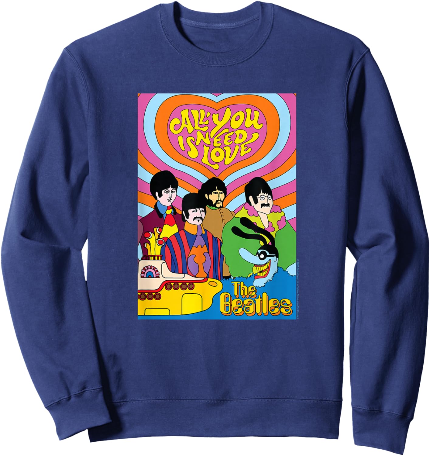 The Beatles - Yellow Submarine - All You Need is Love Sweatshirt - Sweatshirt | Navy