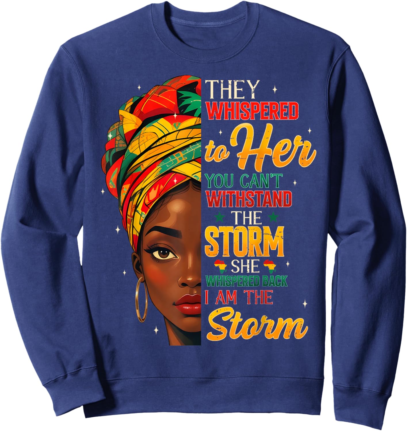 I'm Black History Month African American Black Women Girls Sweatshirt - Sweatshirt | Navy
