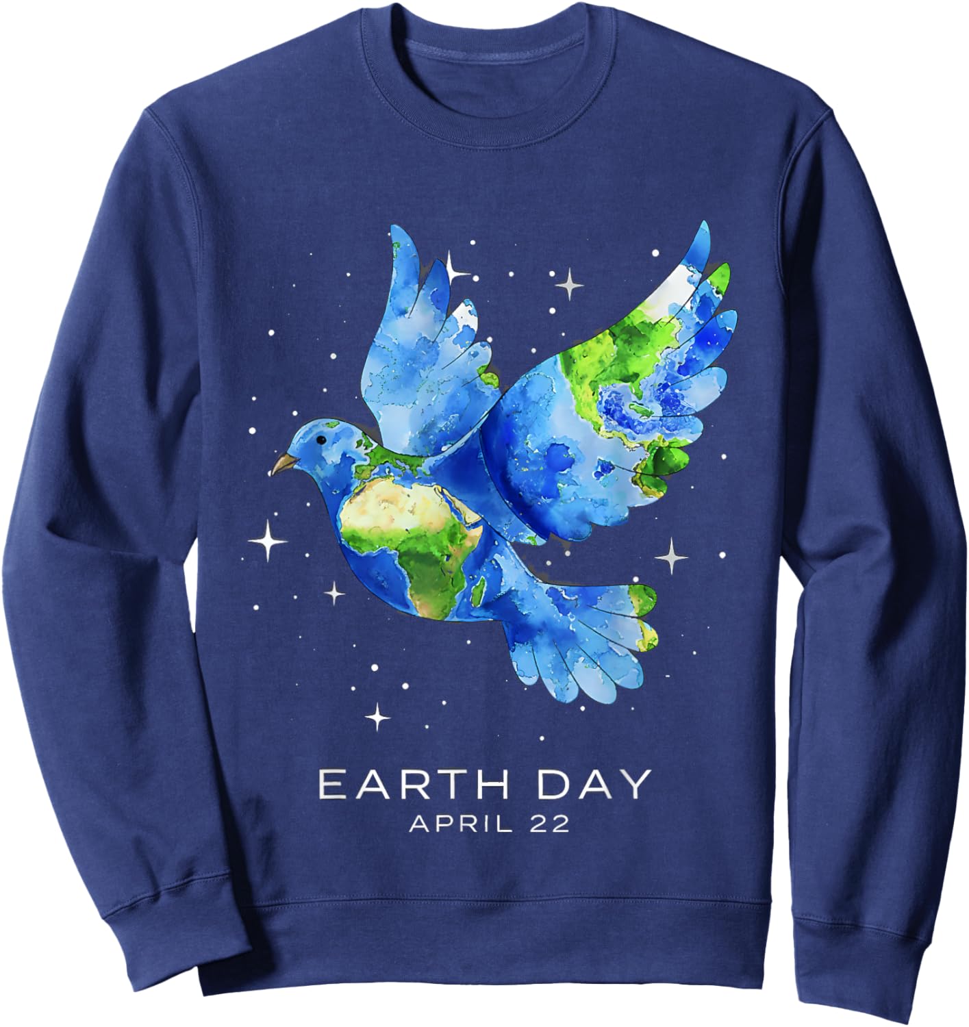 Earth Day 2026 Dove Art Sweatshirt - Sweatshirt | Navy