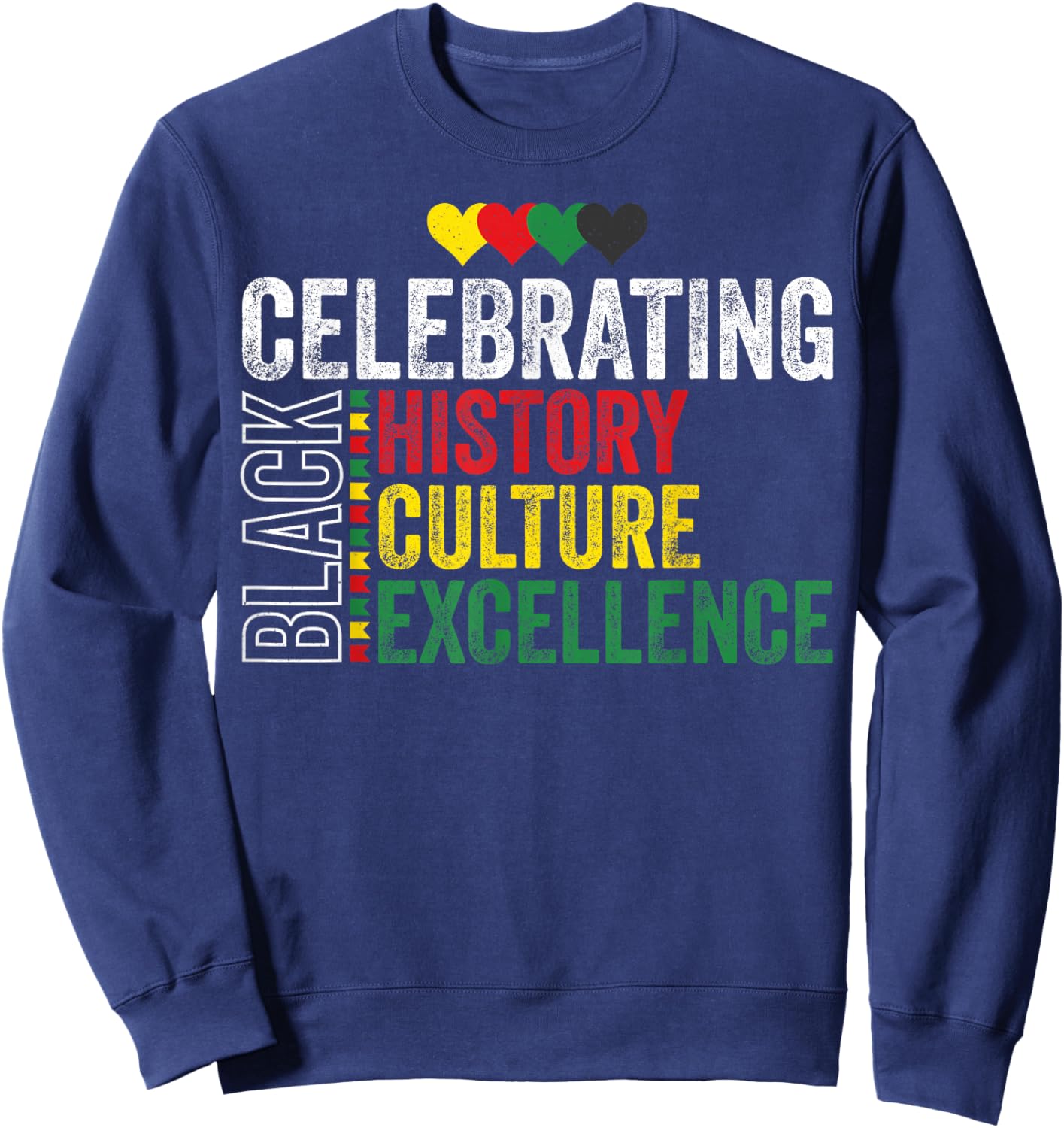 Celebrating Black History Month Afro African Men Women Kids Sweatshirt - Sweatshirt | Navy