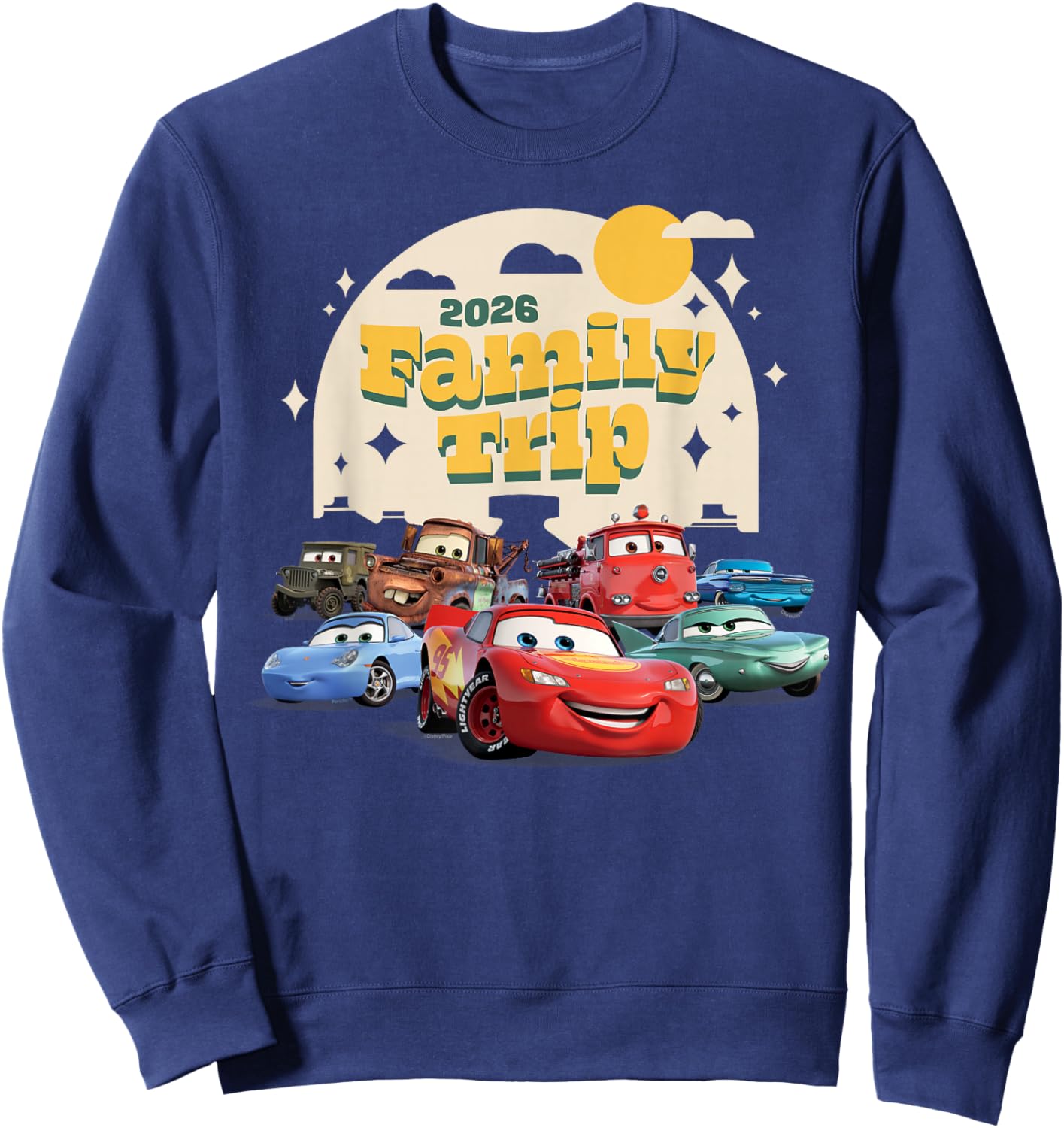 Disney and Pixar's Cars 2026 Family Trip Matching Vacation Sweatshirt - Sweatshirt | Navy