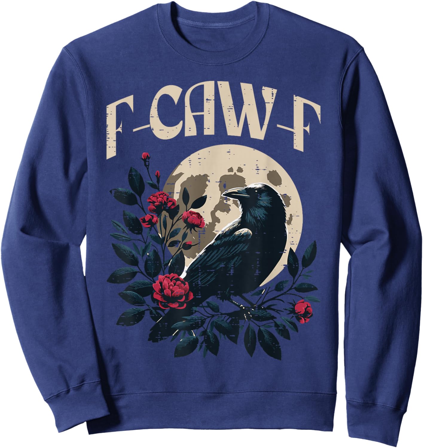 Funny Crow Meme Caw Women Kids Boys Men Girls Youth Teen Sweatshirt - Sweatshirt | Navy