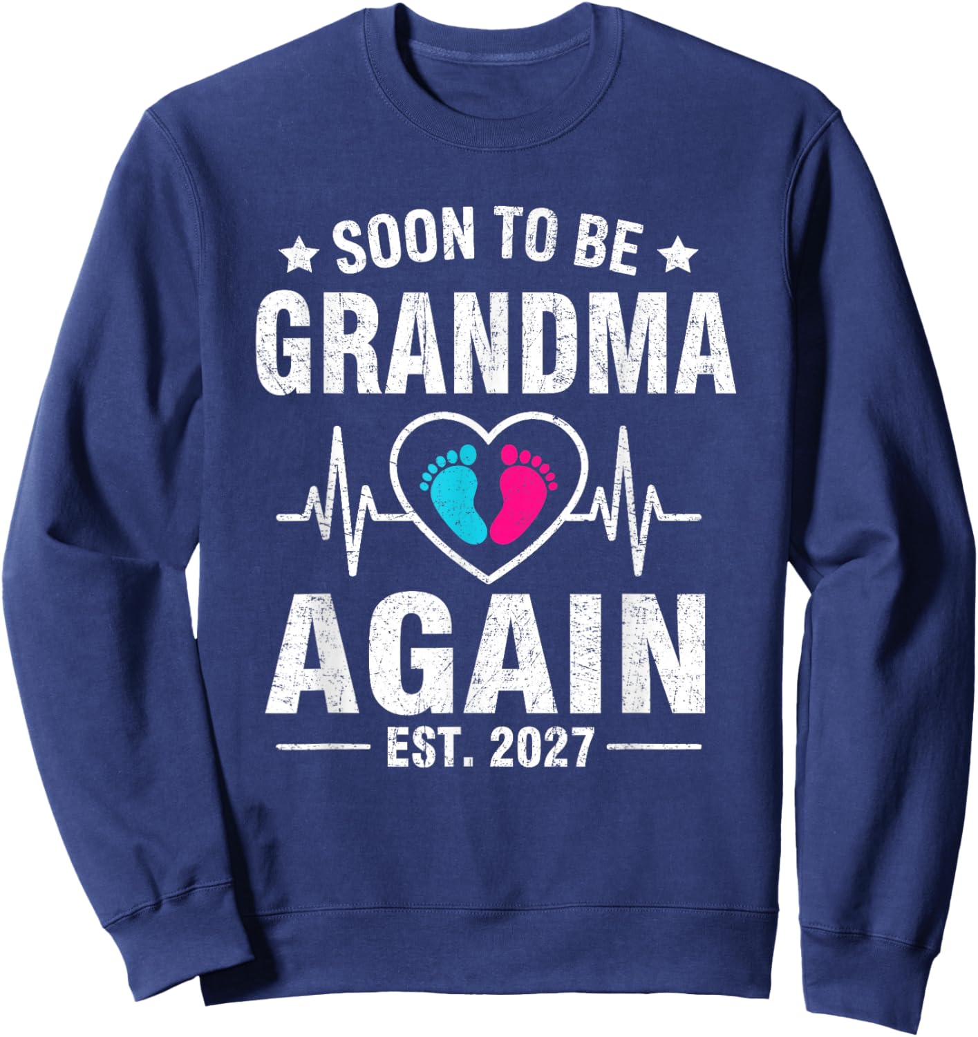 Soon to Be Grandma Again Est. 2027 Pegnancy Announcement Sweatshirt - Sweatshirt | Navy