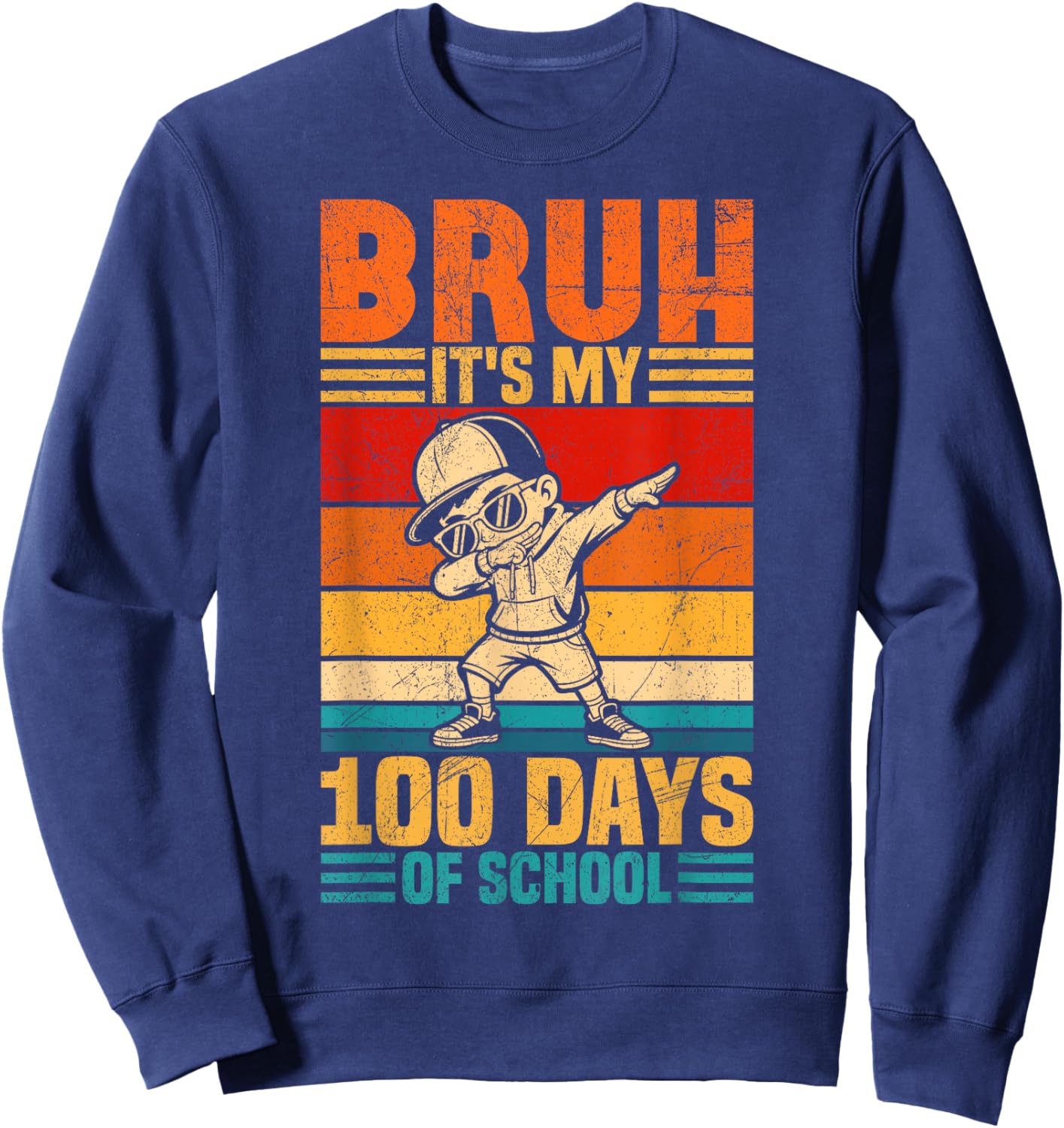 100 Days of School Boys 100th Day of School Kids Sweatshirt - Sweatshirt | Navy