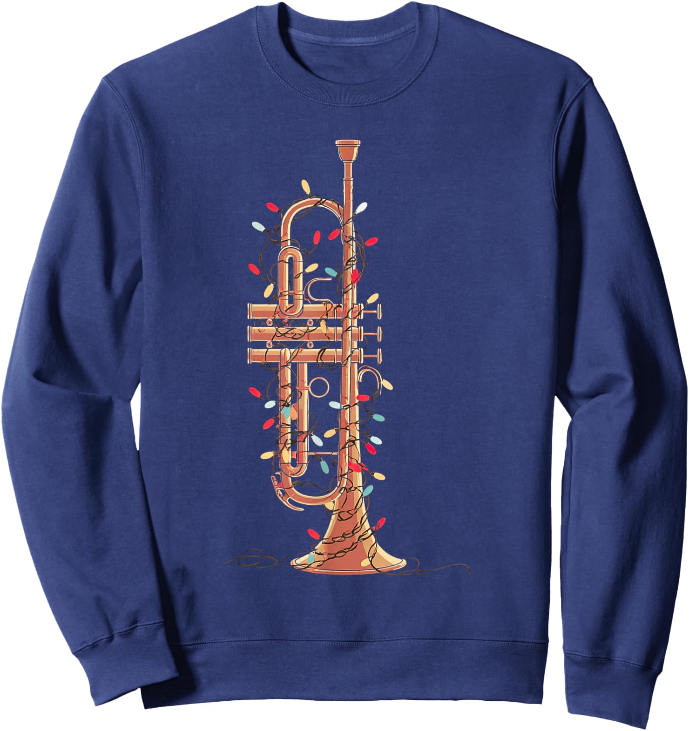 Trumpet Christmas Graphics Lights Lover Player Trumpeter Sweatshirt - Sweatshirt | Navy