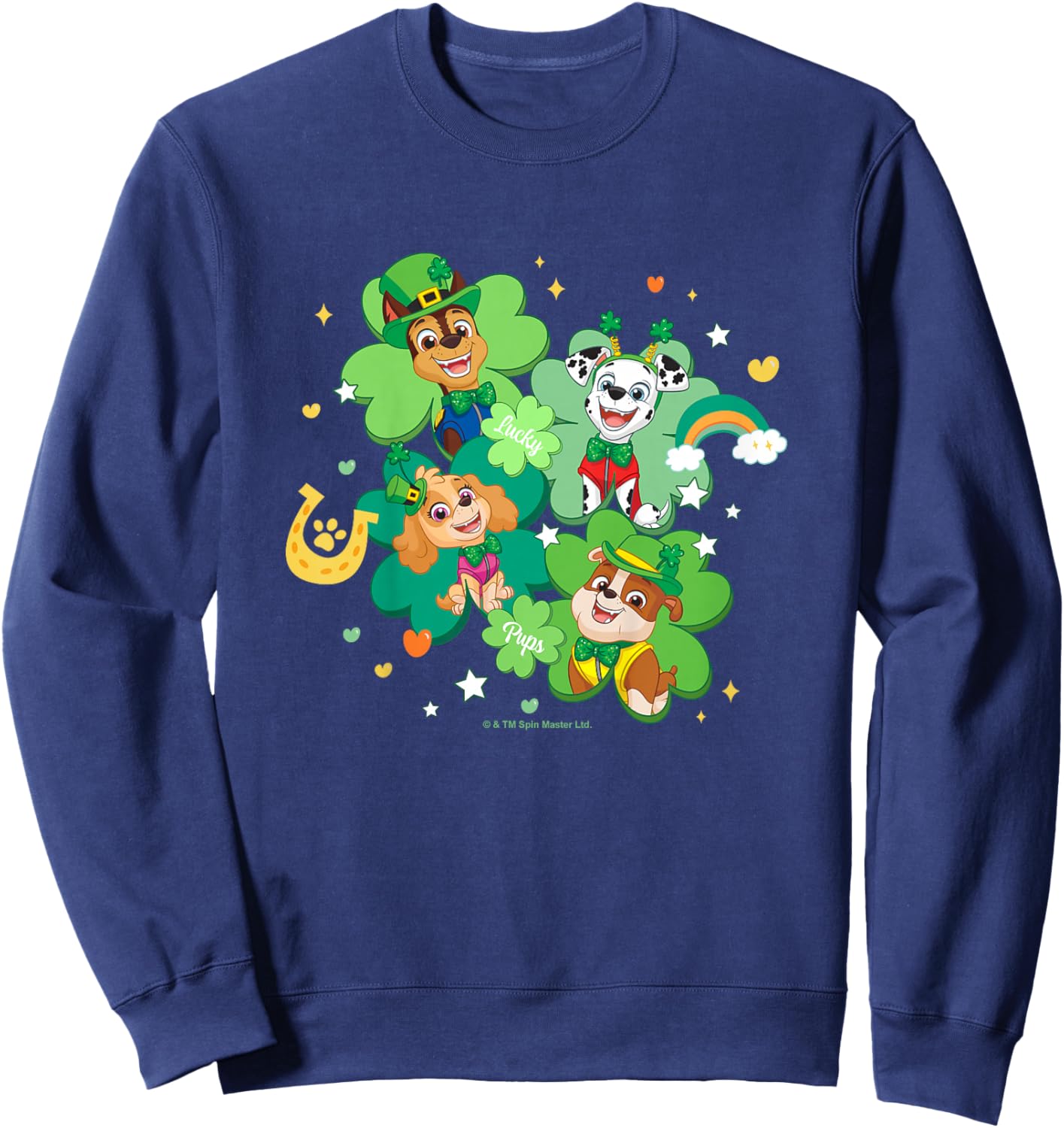 Kids PAW Patrol St. Patrick's Day Lucky Pups Four-Leaf Clover Sweatshirt - Sweatshirt | Navy