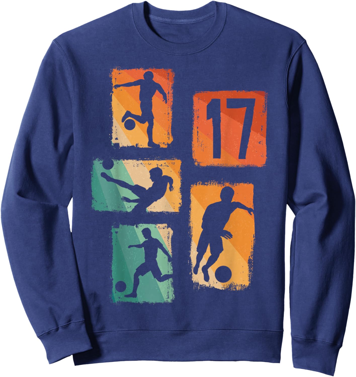 17th Birthday Boy Girl Soccer Player Football 17 Years Old Sweatshirt - Sweatshirt | Navy