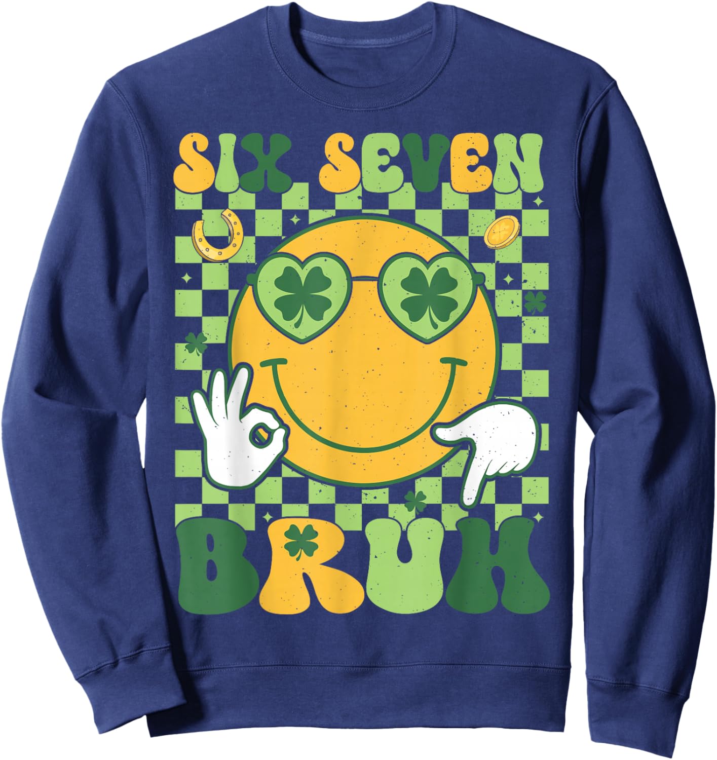 St Patricks Day Boys Kids Teens Six Seven Bruh St Paddys 67 Sweatshirt - Sweatshirt | Navy