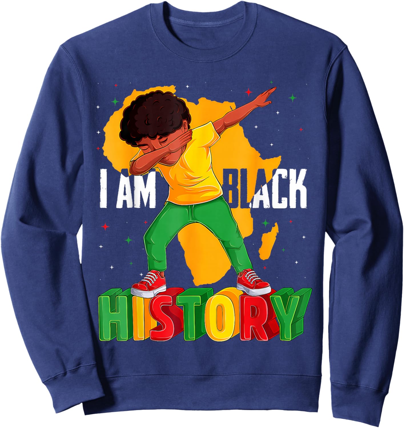 I Am Black History Kids Boys Men Black History Month Sweatshirt - Sweatshirt | Navy