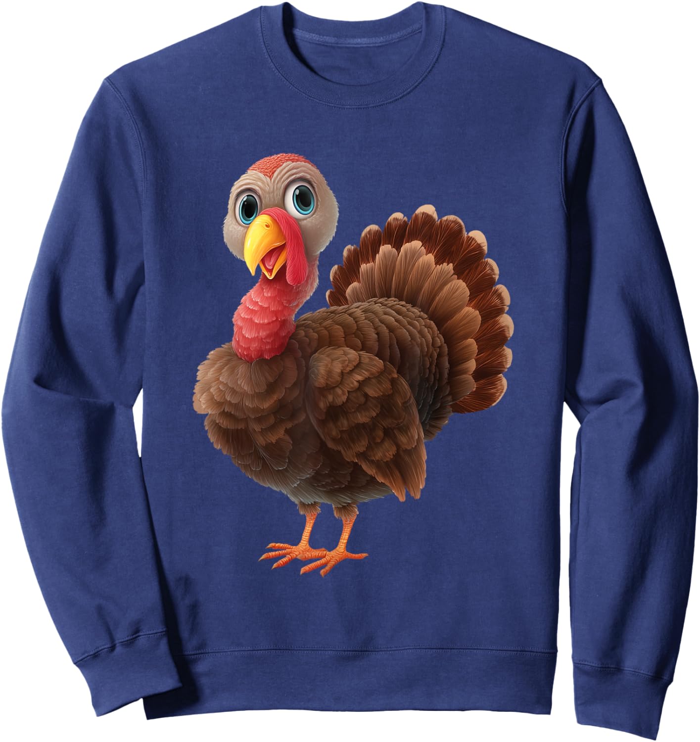 Turkey Thanksgiving Funny Graphic Sweatshirt - Sweatshirt | Navy